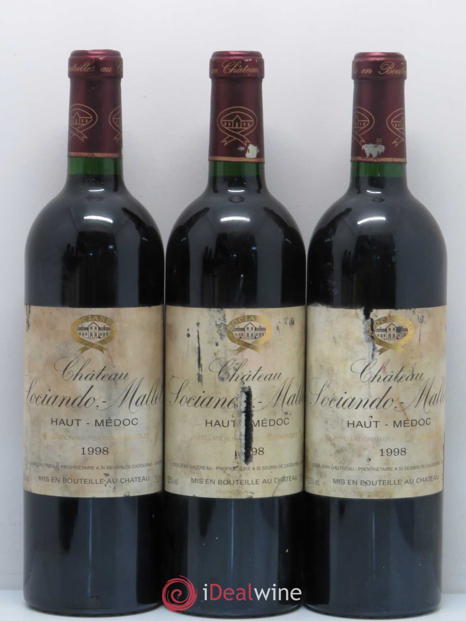 Château Sociando Mallet 1998 - Lot de 6 bouteilles - 1