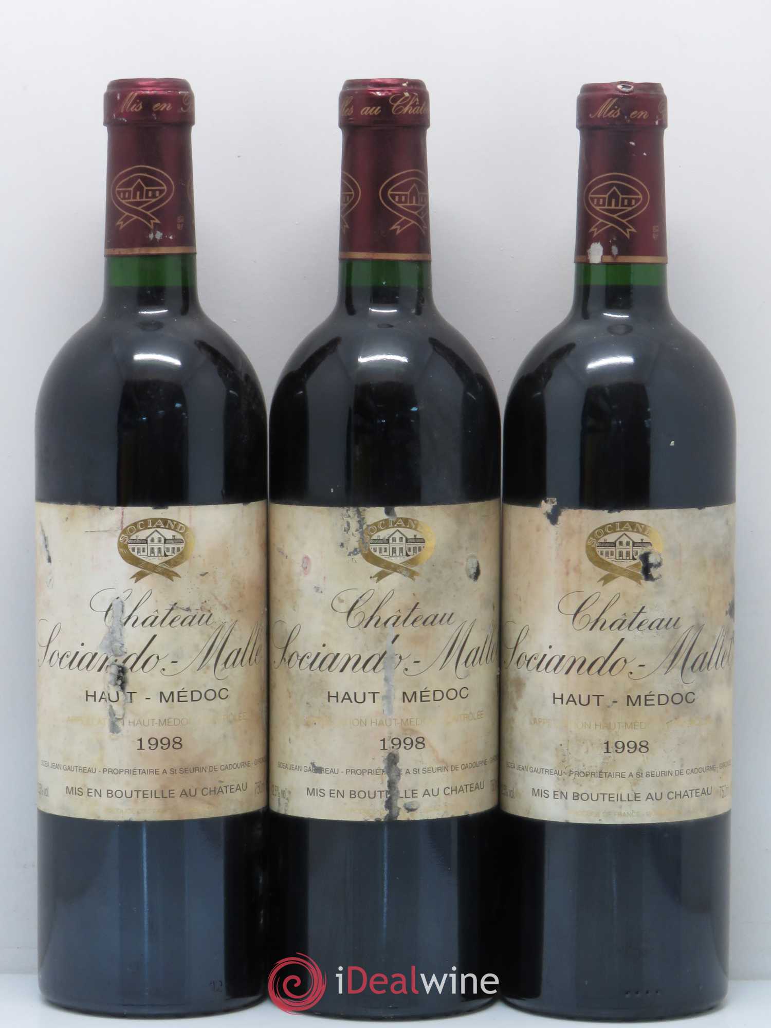 Château Sociando Mallet 1998 - Lot de 6 bouteilles - 2