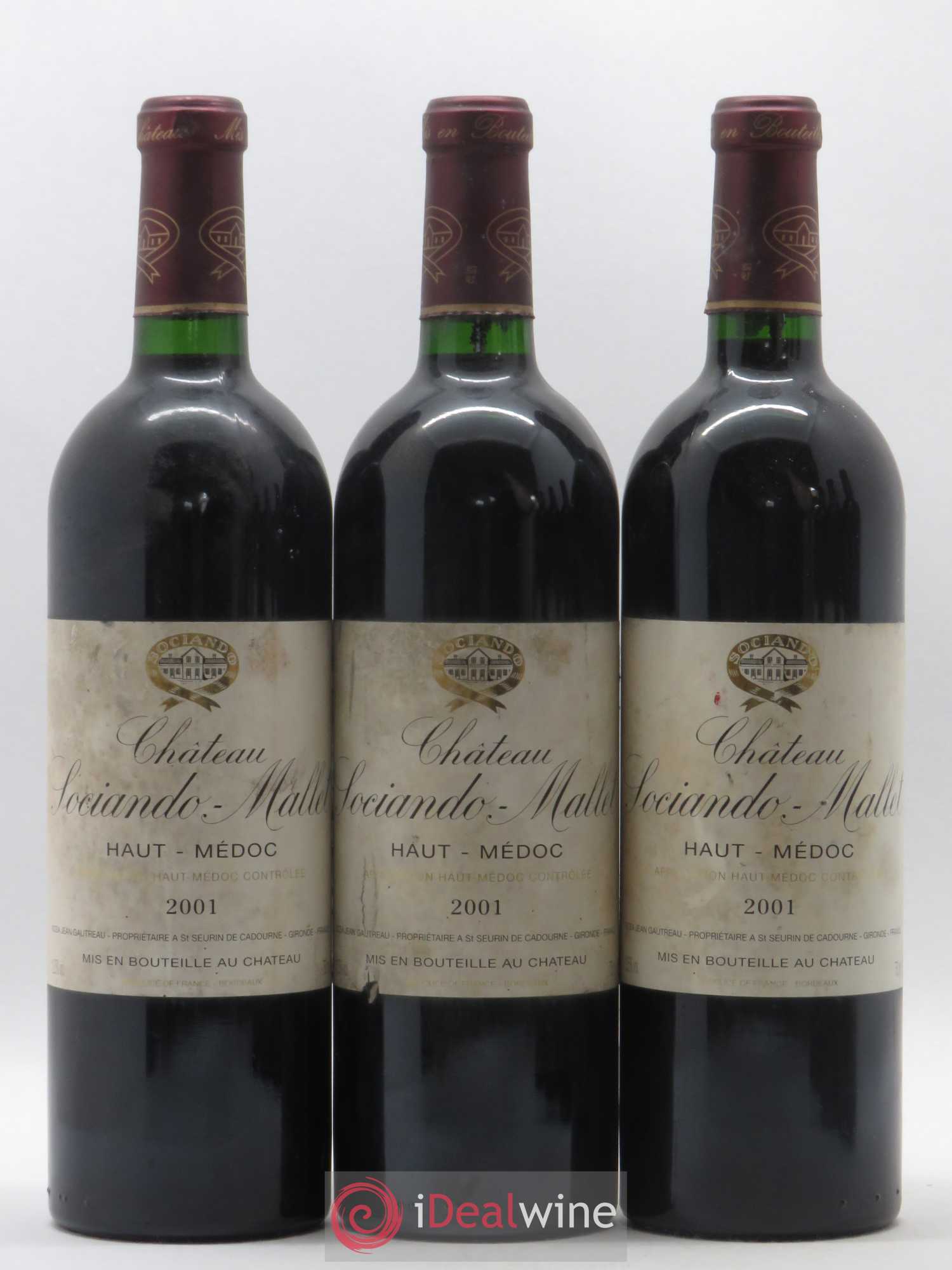 Château Sociando Mallet 2001 - Lot de 6 bouteilles - 1