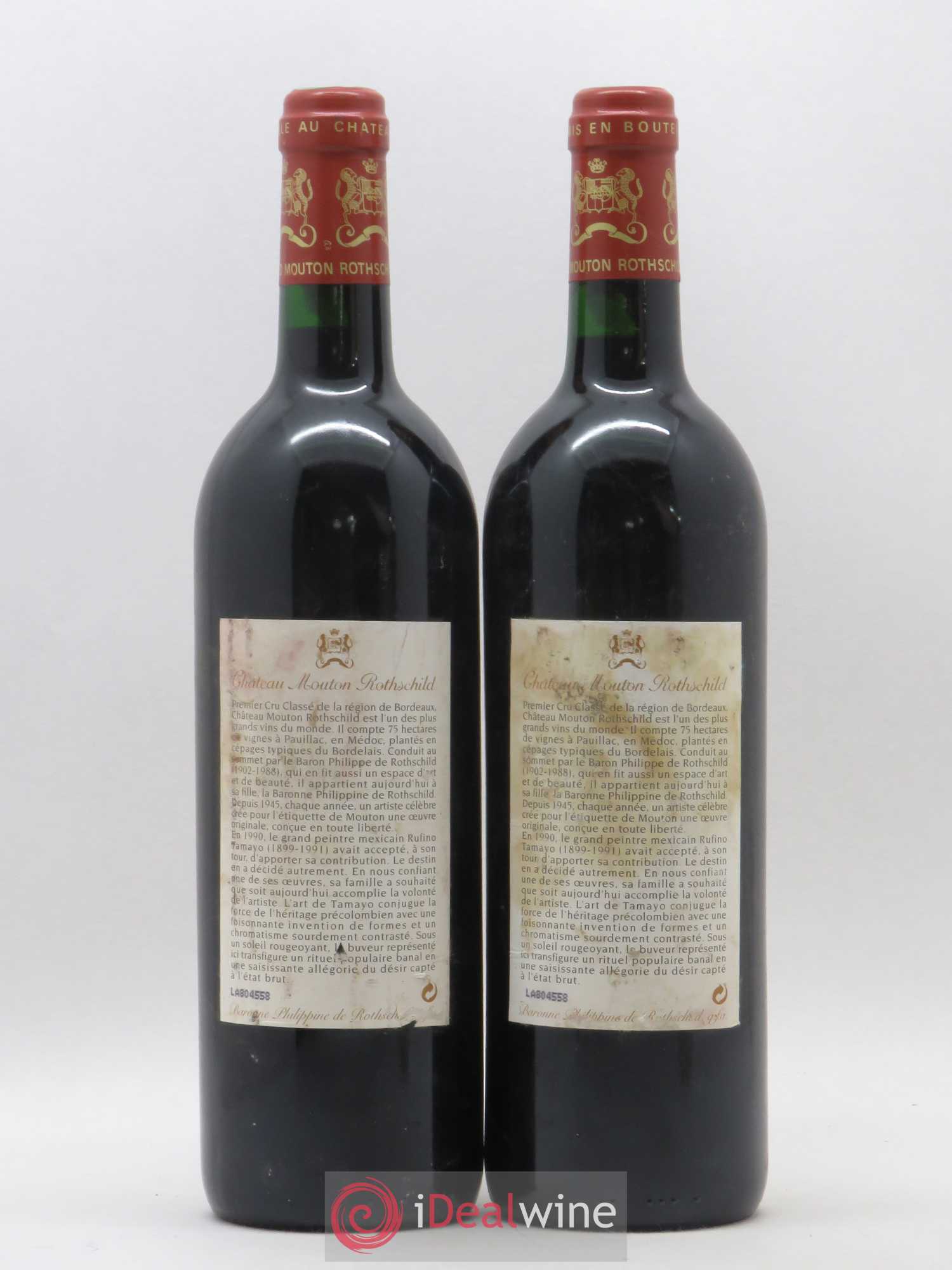 Château Mouton Rothschild 1er Grand Cru Classé 1998 - Lot de 2 bouteilles - 1