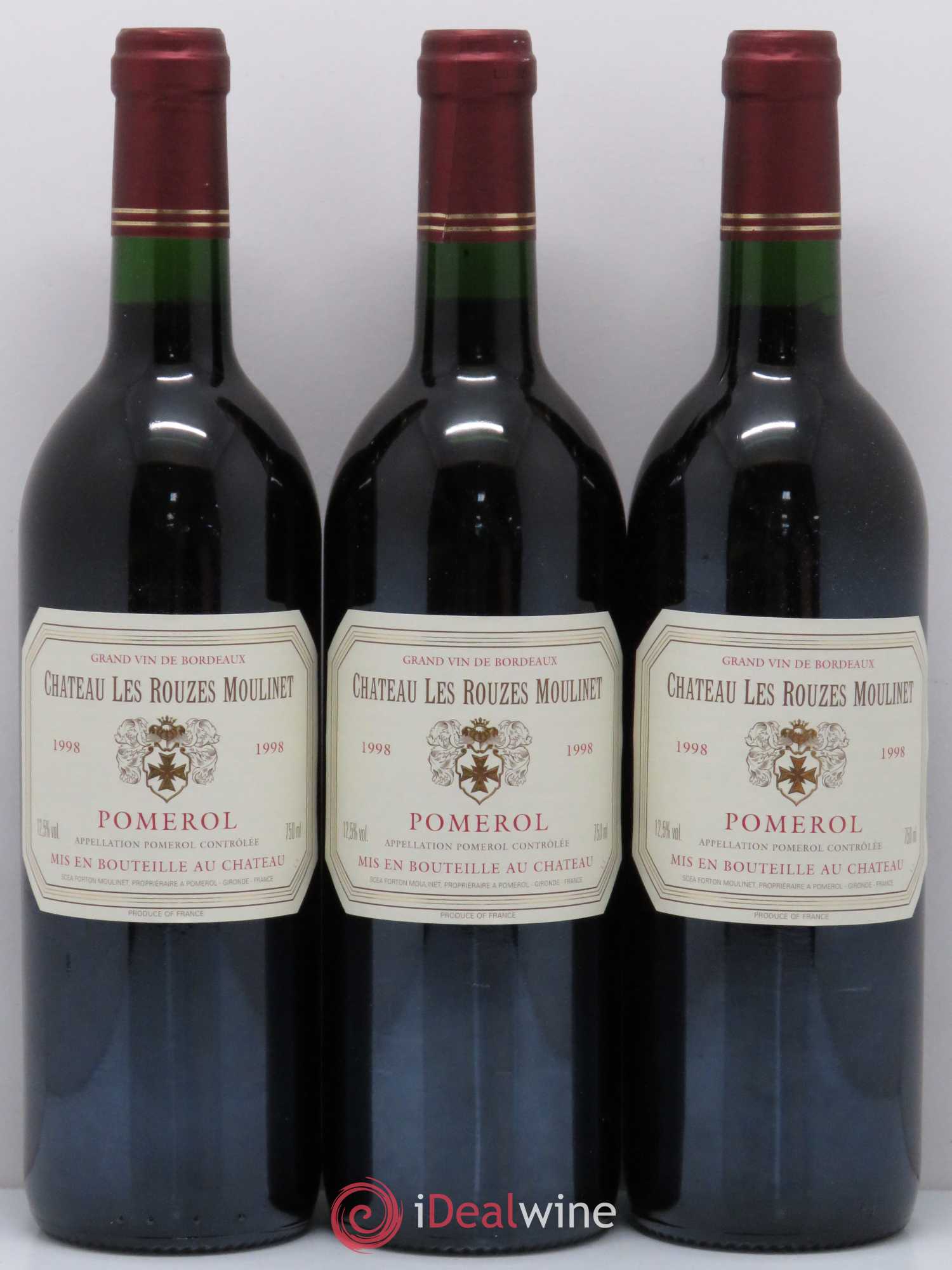 Pomerol Les Rouzes Moulinet 1998 - Posten von 6 Flaschen - 2