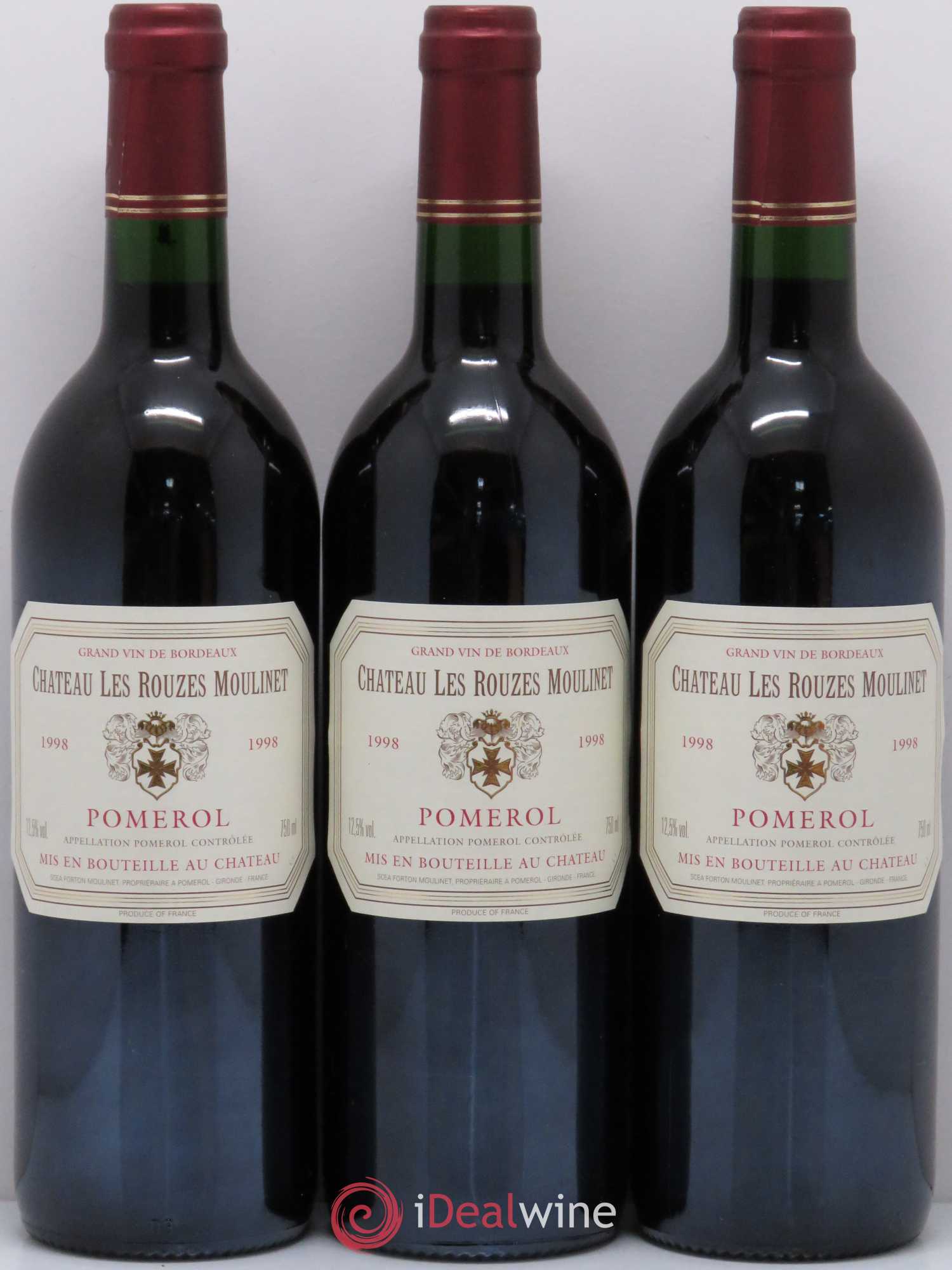 Pomerol Les Rouzes Moulinet 1998 - Lot de 6 bouteilles - 1