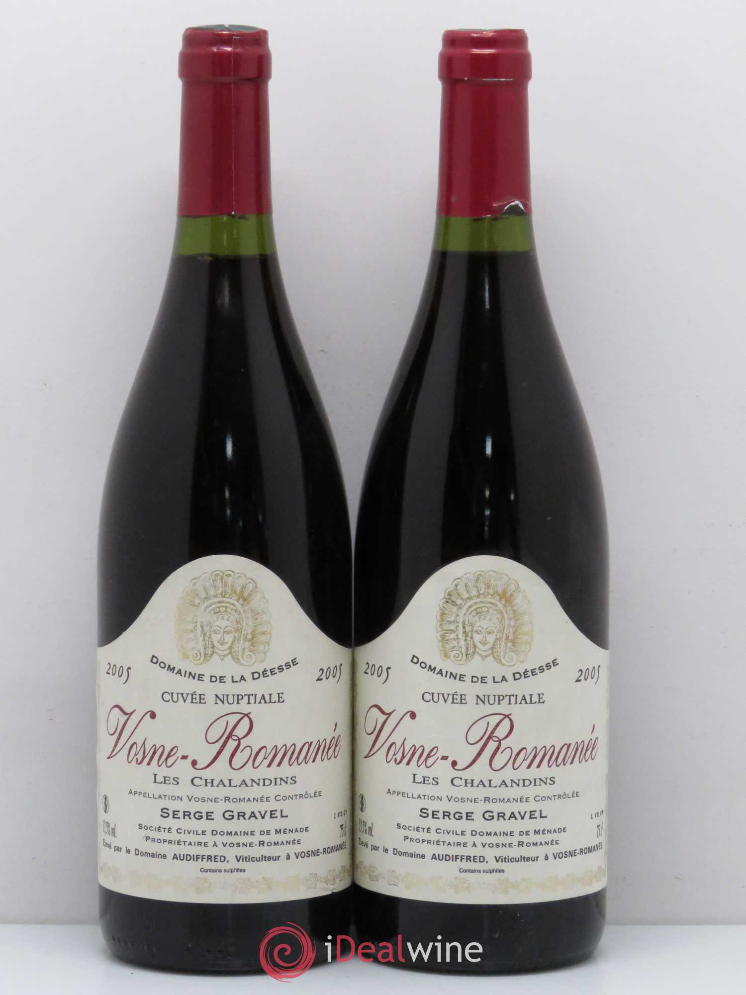 Vosne-Romanée Les Chalandins cuvée nuptiale domaine de La déesse Serge Gravel 2005 - Posten von 2 Flaschen - 0