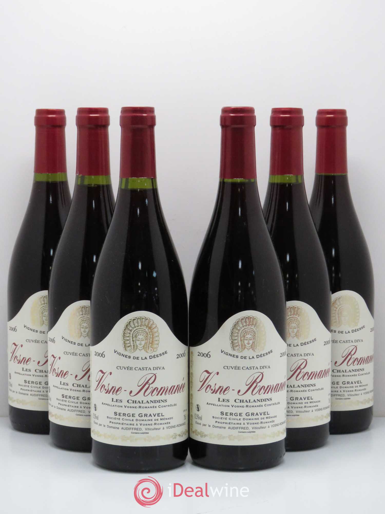 Vosne-Romanée les Chalandins Cuvée Casta Diva Serge Gravel 2006 - Posten von 6 Flaschen - 0