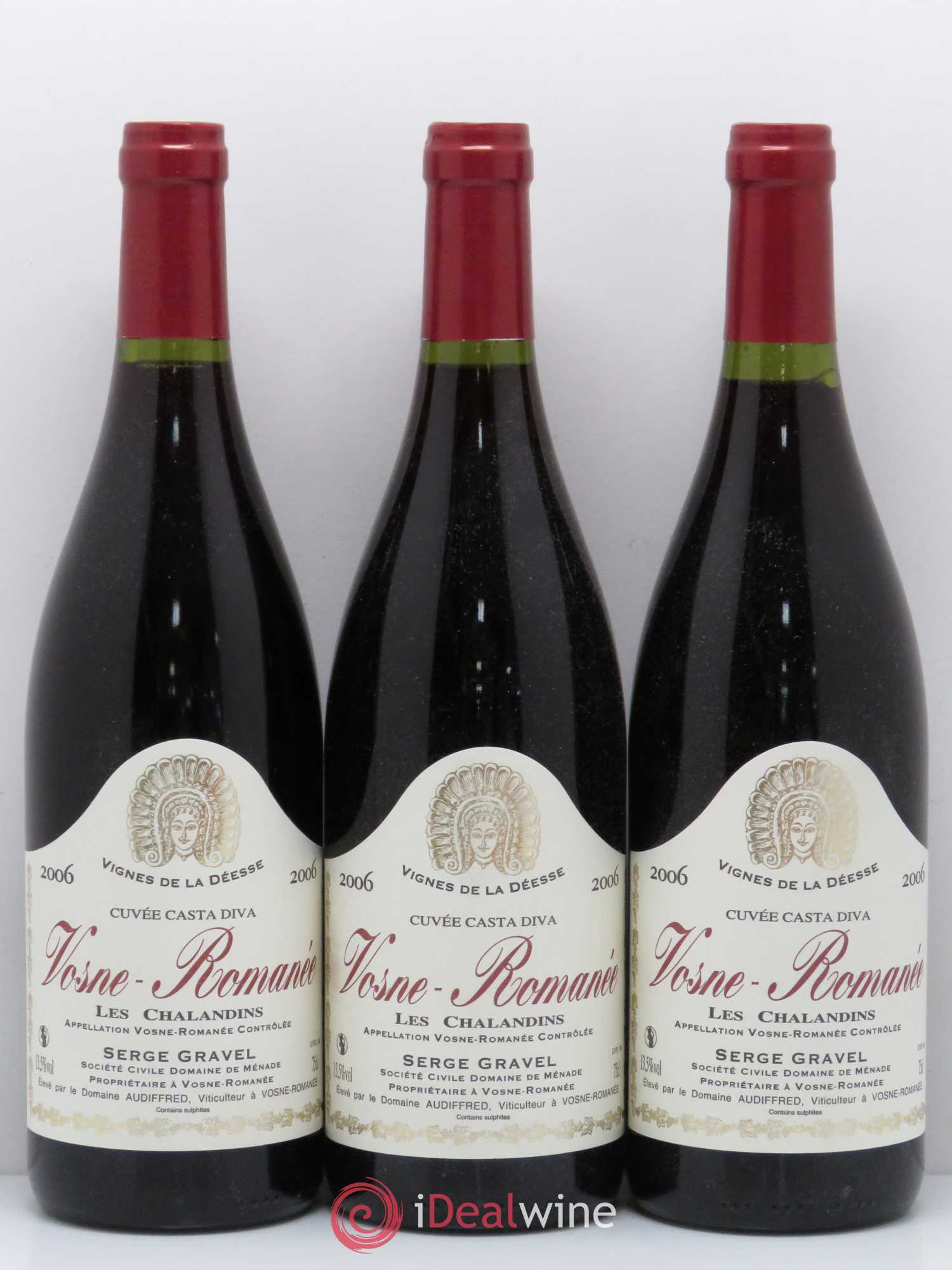 Vosne-Romanée les Chalandins Cuvée Casta Diva Serge Gravel 2006 - Posten von 3 Flaschen - 0