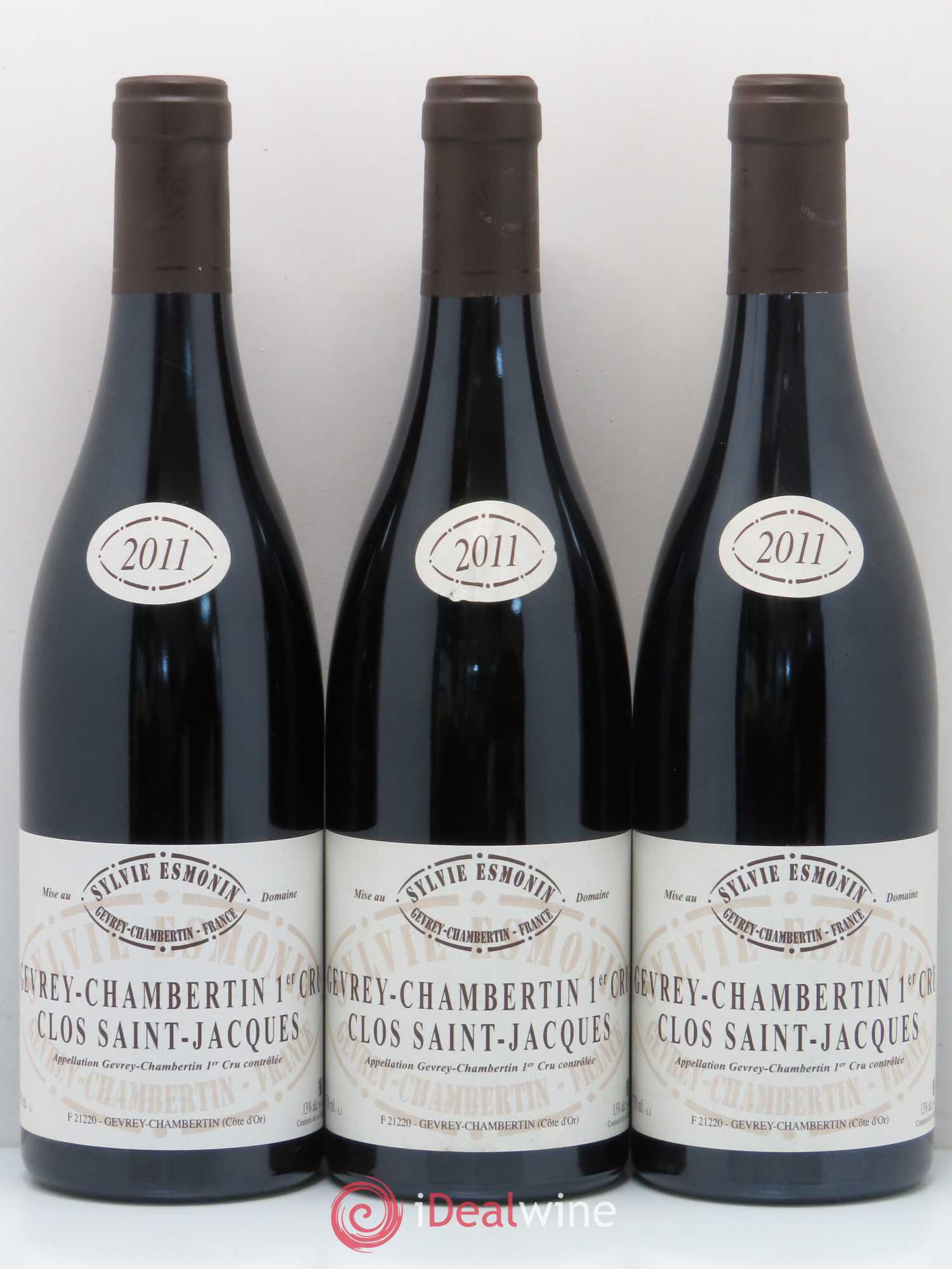 Gevrey-Chambertin 1er Cru Clos Saint Jacques Sylvie Esmonin 2011 - Lot de 3 bouteilles - 0