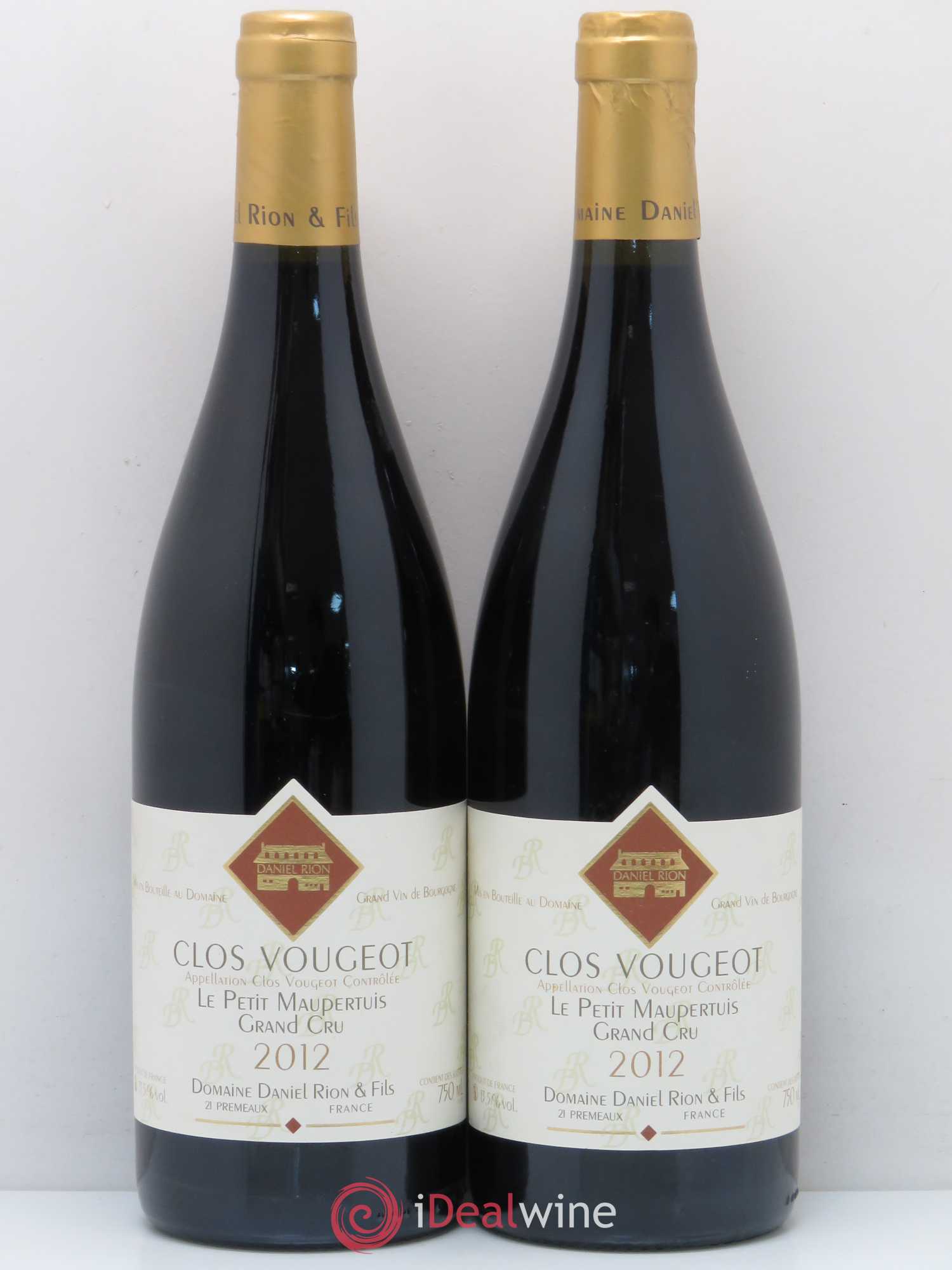 Clos de Vougeot Grand Cru Le Petit Maupertuis Daniel Rion 2012 - Lot de 2 bouteilles - 0