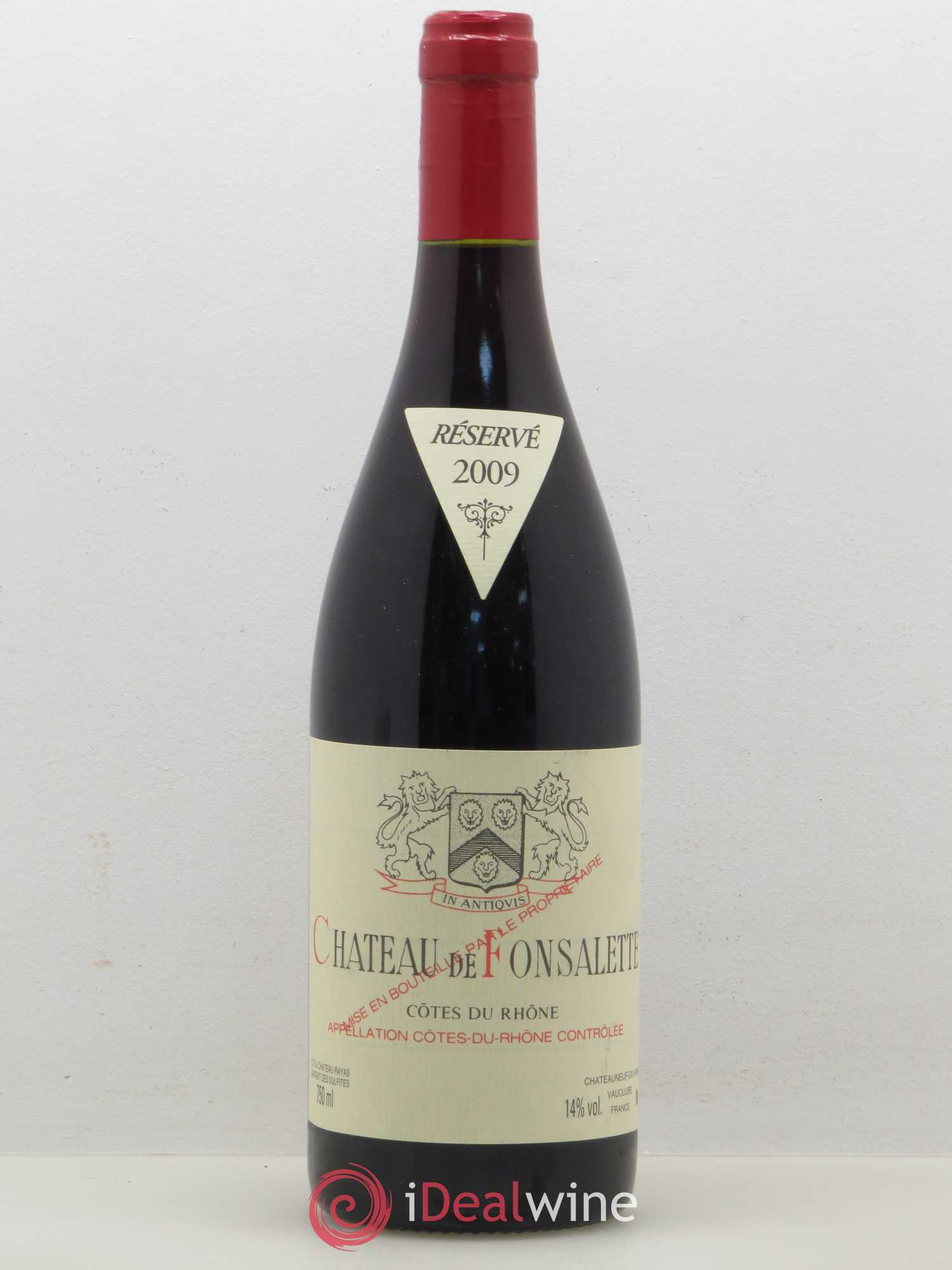 Côtes-du-Rhône Château de Fonsalette Emmanuel Reynaud 2009 - Lot de 1 bouteille - 0