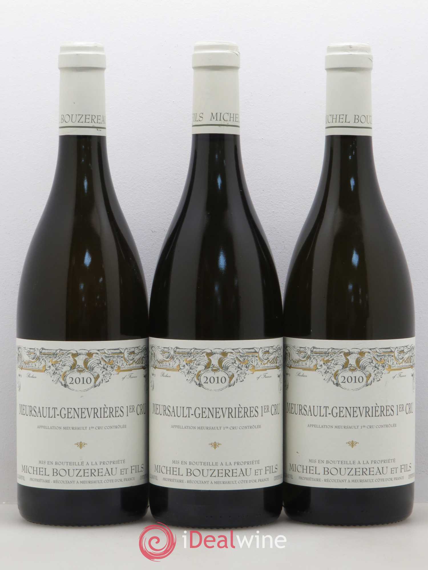 Meursault 1er Cru Les Genevrières Michel Bouzereau et Fils (Domaine) 2010 - Lot de 3 bouteilles - 0