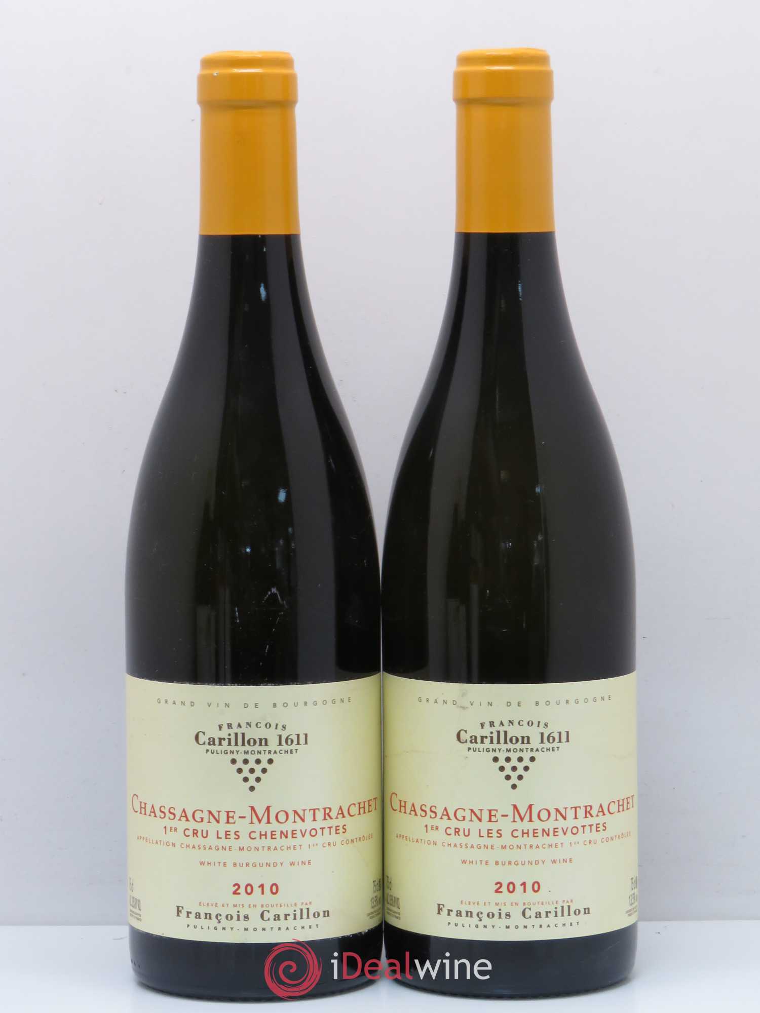 Chassagne-Montrachet 1er Cru Chenevottes Francois Carillon 2010 - Lot de 2 bouteilles - 0