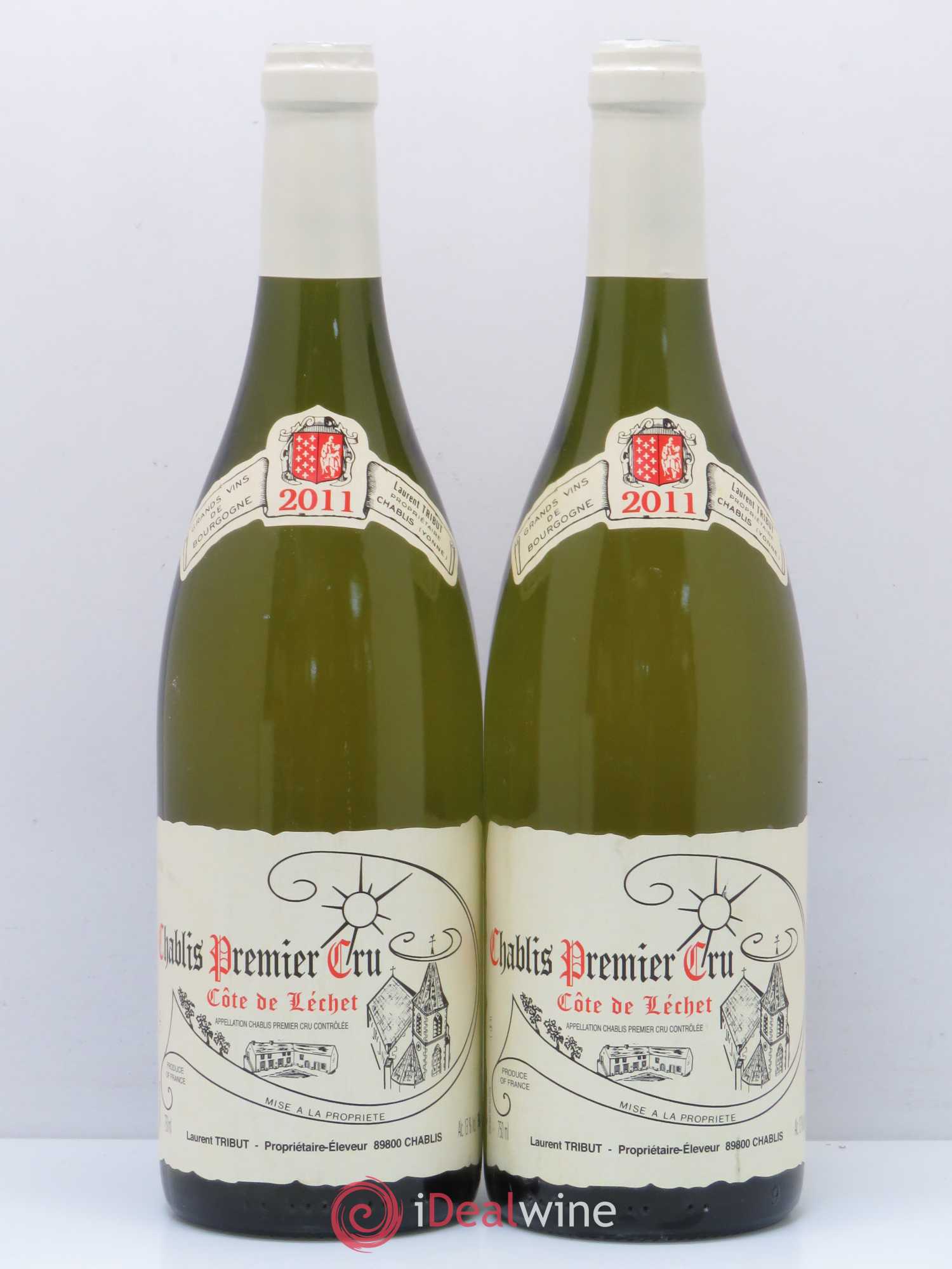 Chablis 1er Cru Côtes de Léchet Laurent Tribut 2011 - Posten von 2 Flaschen - 0