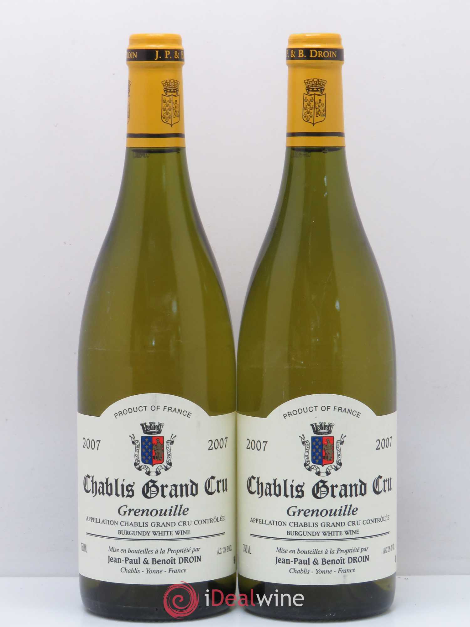 Chablis Grand Cru Grenouilles Jean-Paul & Benoît Droin (Domaine) 2007 - Lot de 2 bouteilles - 0