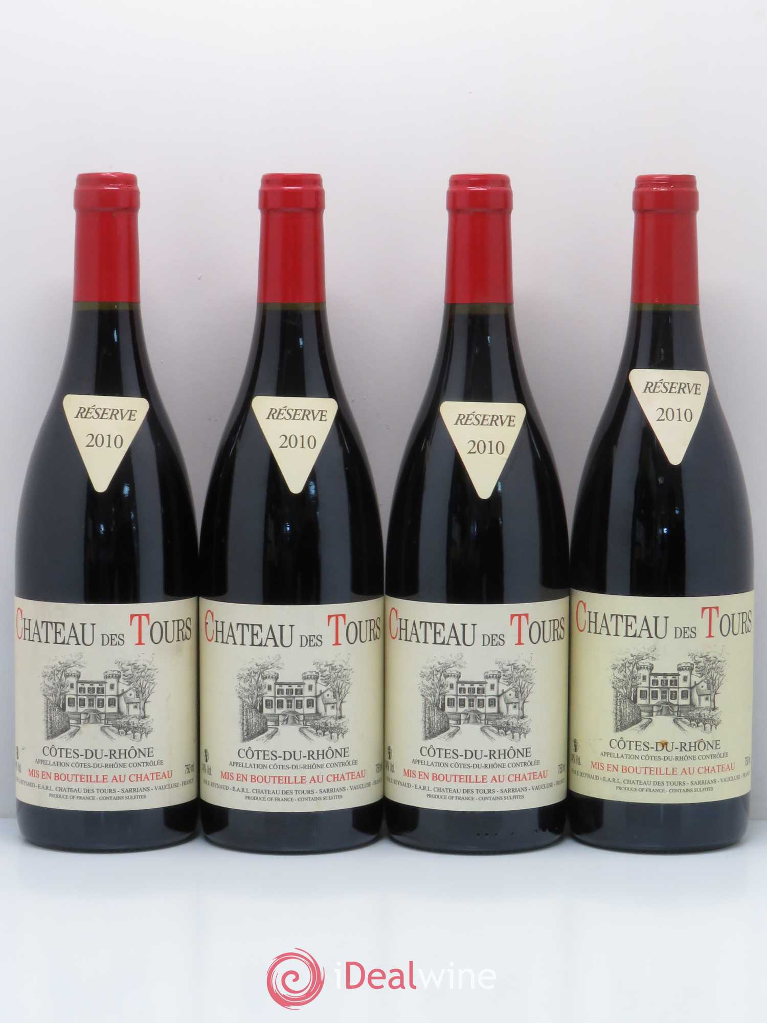 Côtes-du-Rhône Château des Tours Emmanuel Reynaud 2010 - Lot de 4 bouteilles - 0