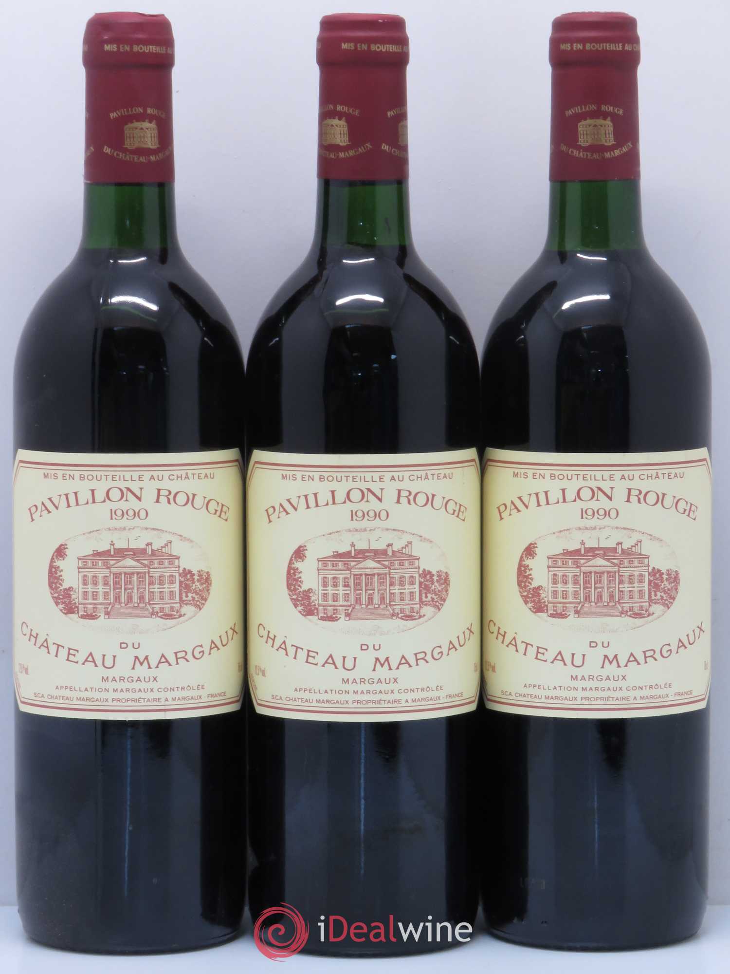 Pavillon Rouge du Château Margaux Second Vin 1990 - Lot de 3 bouteilles - 0