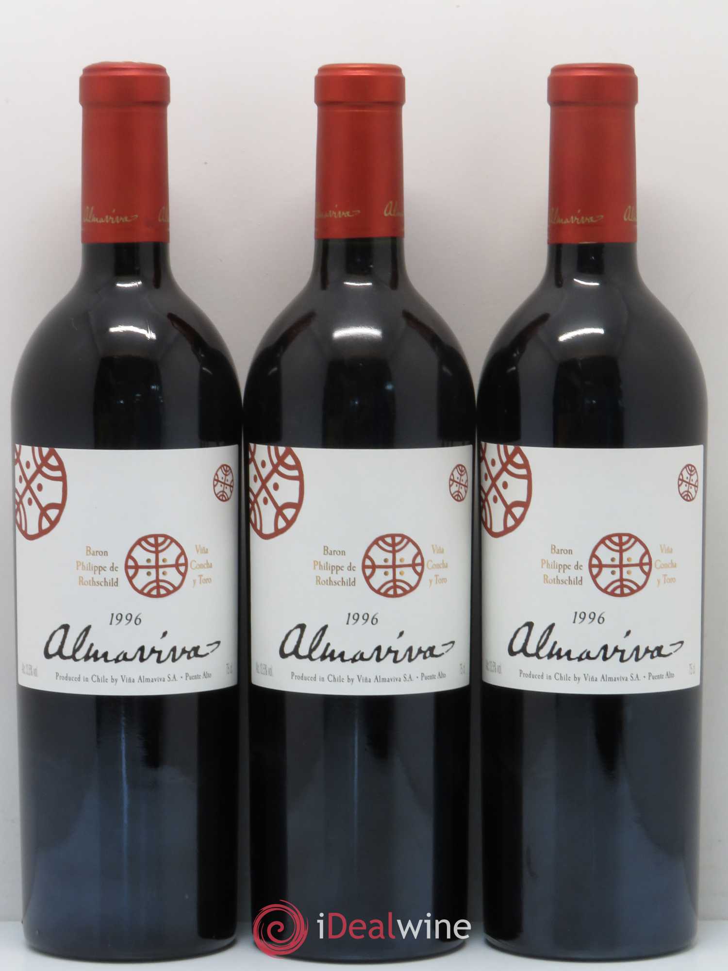Chili Almaviva Baron P. de Rothschild Concha y Toro 1996 - Lot de 3 bouteilles - 0