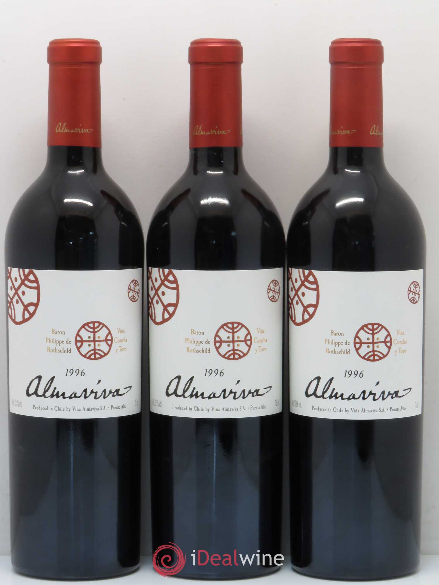 Chili Almaviva Baron P. de Rothschild Concha y Toro 1996 - Lot de 3 bouteilles - 0
