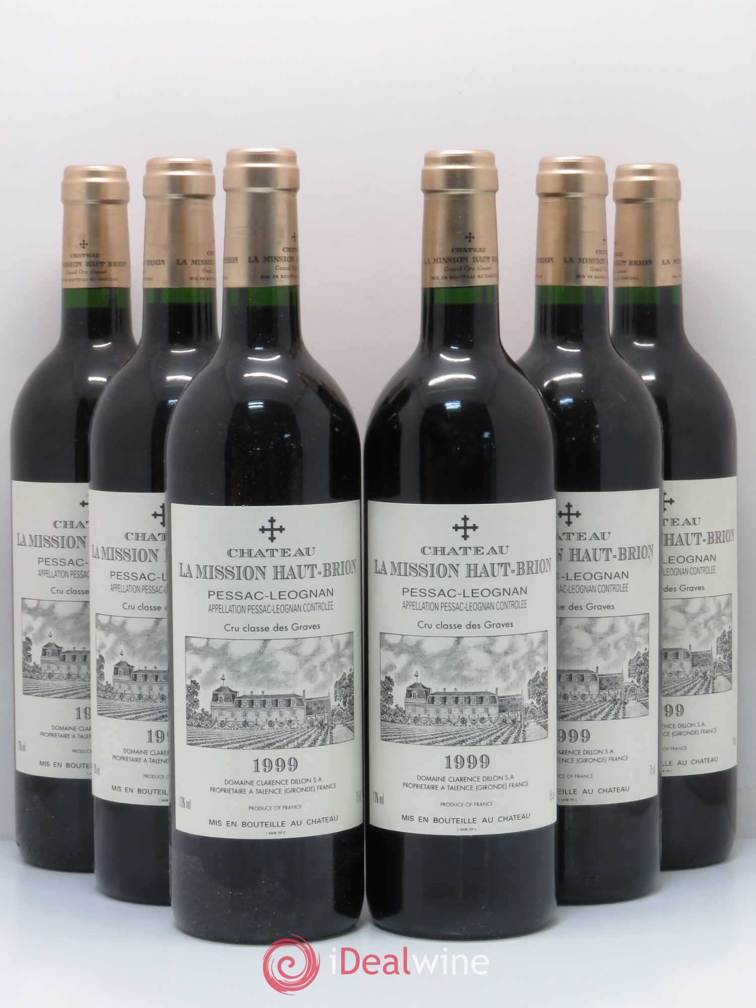 Château la Mission Haut-Brion Cru Classé de Graves 1999 - Lot de 6 bouteilles - 0