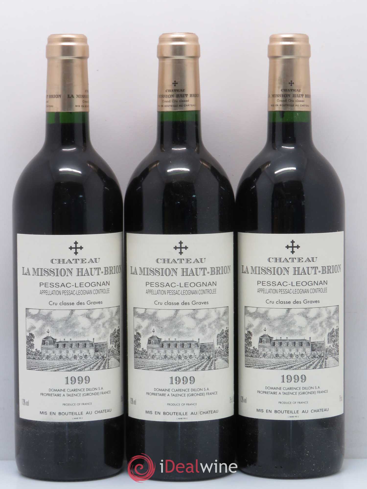 Château la Mission Haut-Brion Cru Classé de Graves 1999 - Lot de 3 bouteilles - 0