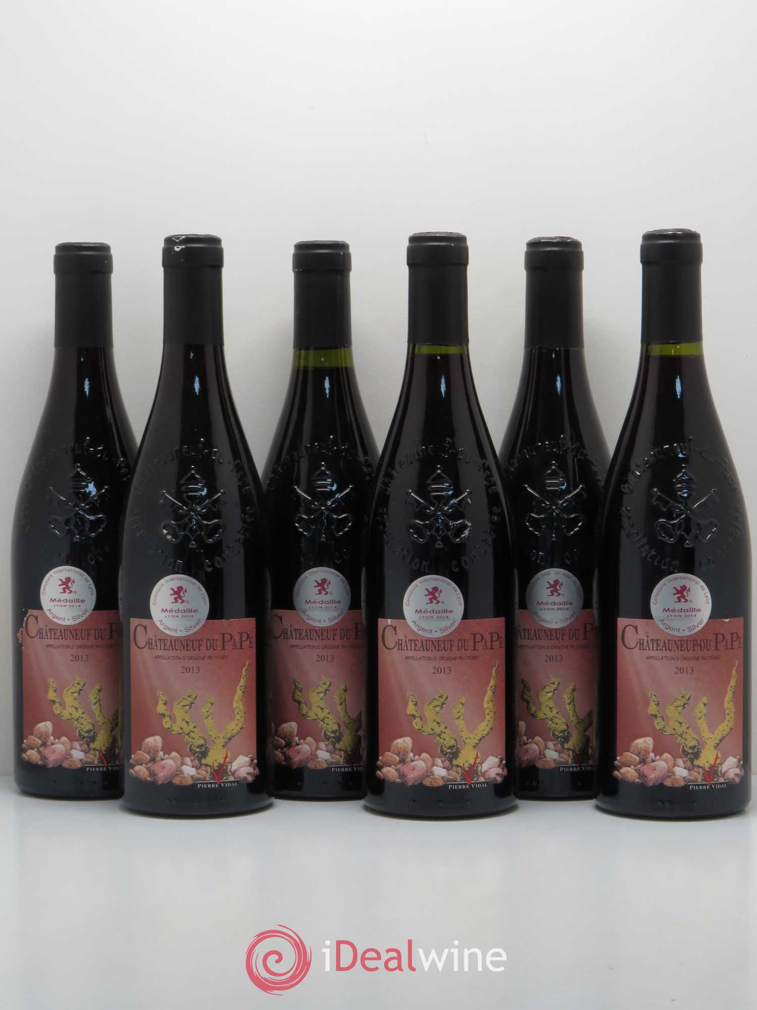 Châteauneuf-du-Pape Pierre Vidal (sans prix de réserve) 2013 - Posten von 6 Flaschen - 0