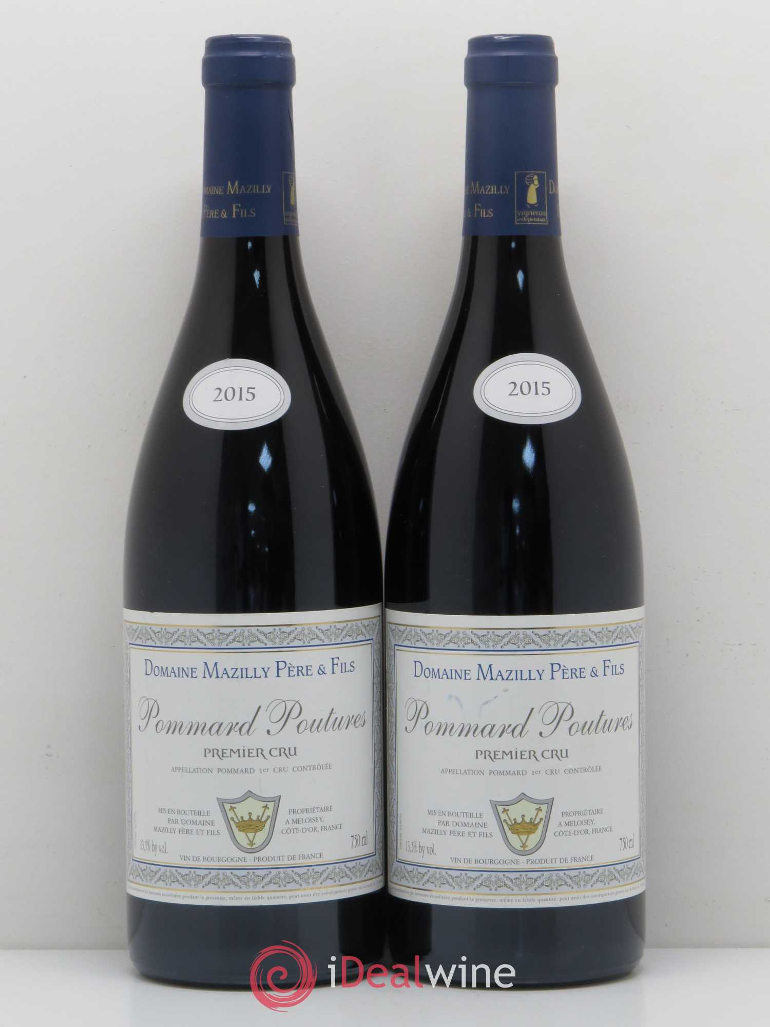 Pommard 1er Cru Poutures Domaine Mazilly Pere & Fils 2015 - Posten von 2 Flaschen - 0