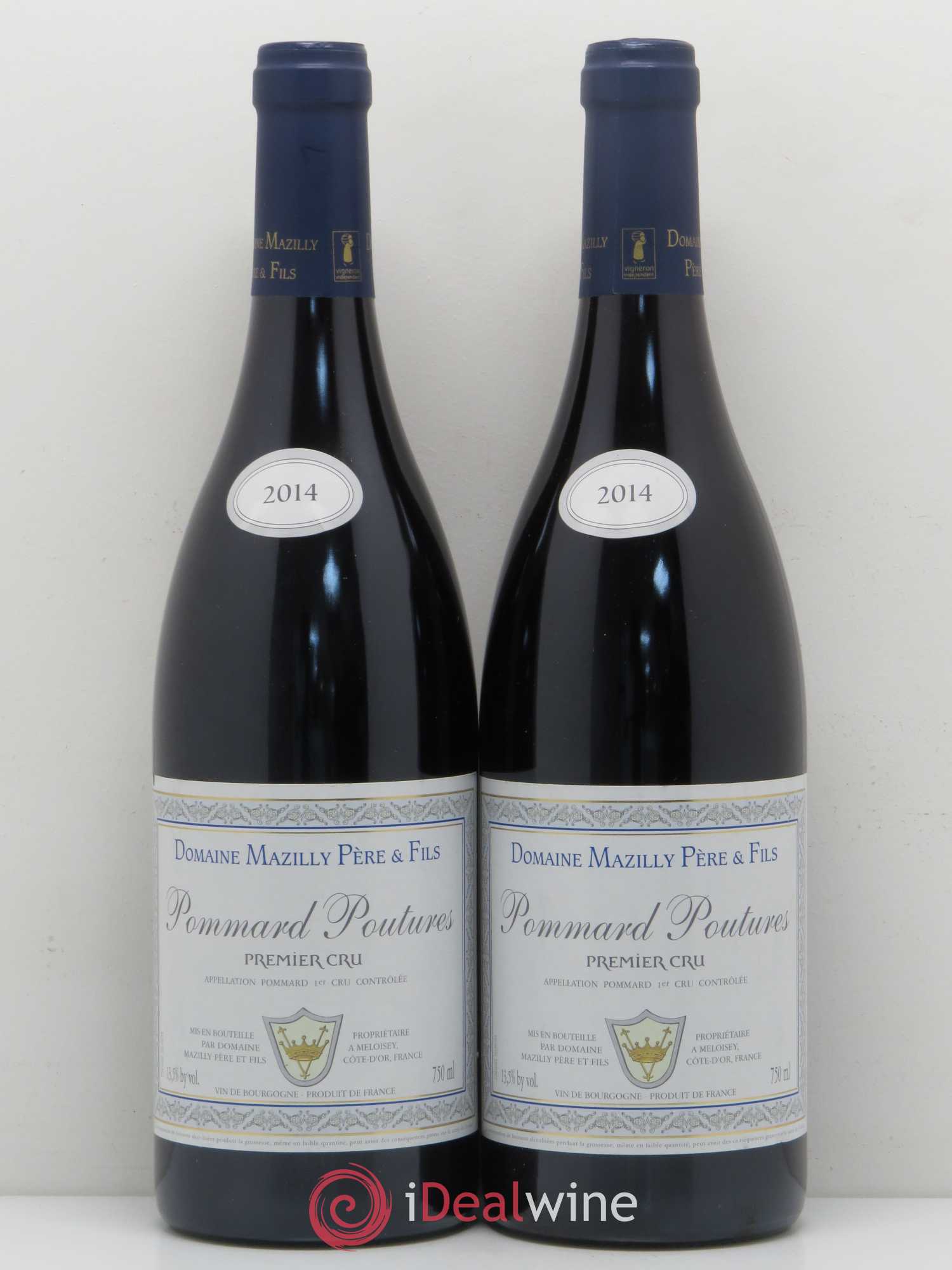 Pommard 1er Cru Poutures Domaine Mazilly Pere & Fils (sans prix de réserve) 2014 - Posten von 2 Flaschen - 0