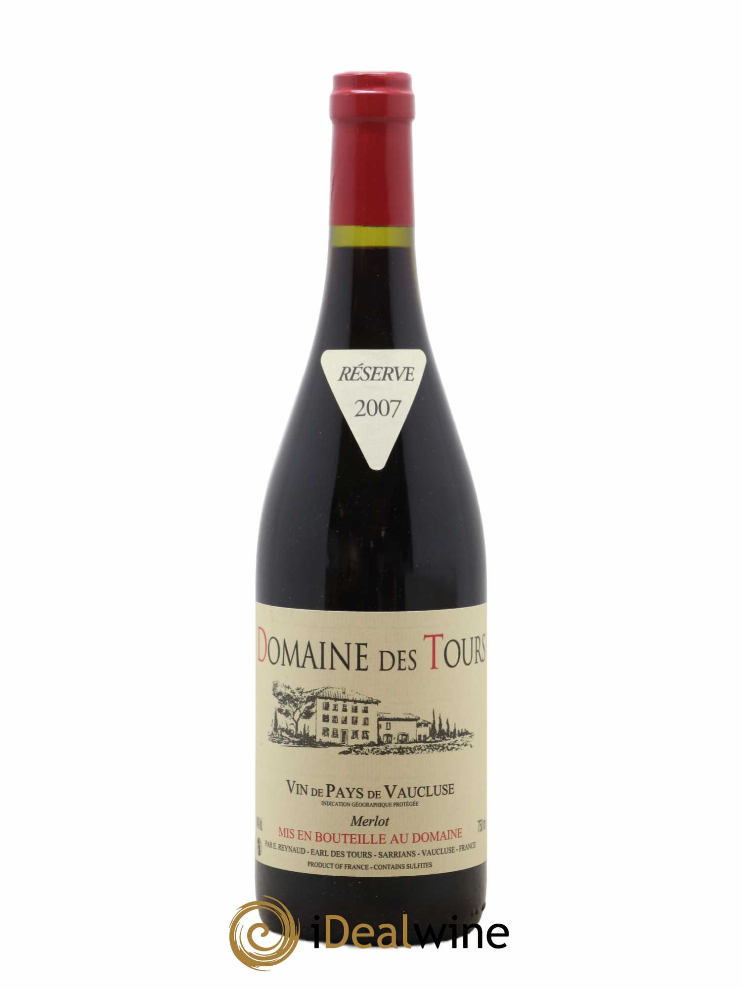 Vaucluse Domaine des Tours Merlot Emmanuel Reynaud 2007 - Lot de 1 bouteille - 0