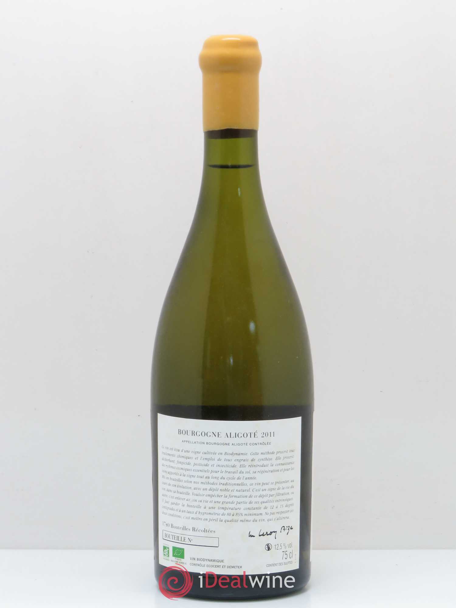 Bourgogne Aligoté Sous Chatelet d'Auvenay (Domaine) Sous Chalet 2011 - Lot de 1 bouteille - 1