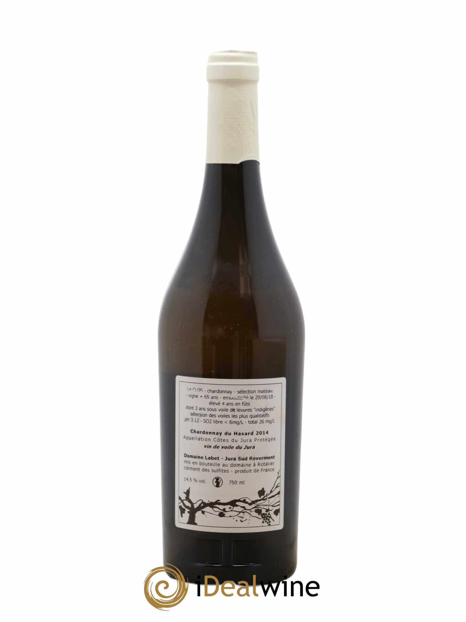 Côtes du Jura Vin de voile Chardonnay du Hasard Romain - Julien - Charline Labet 2014 - Lot de 1 bouteille - 1
