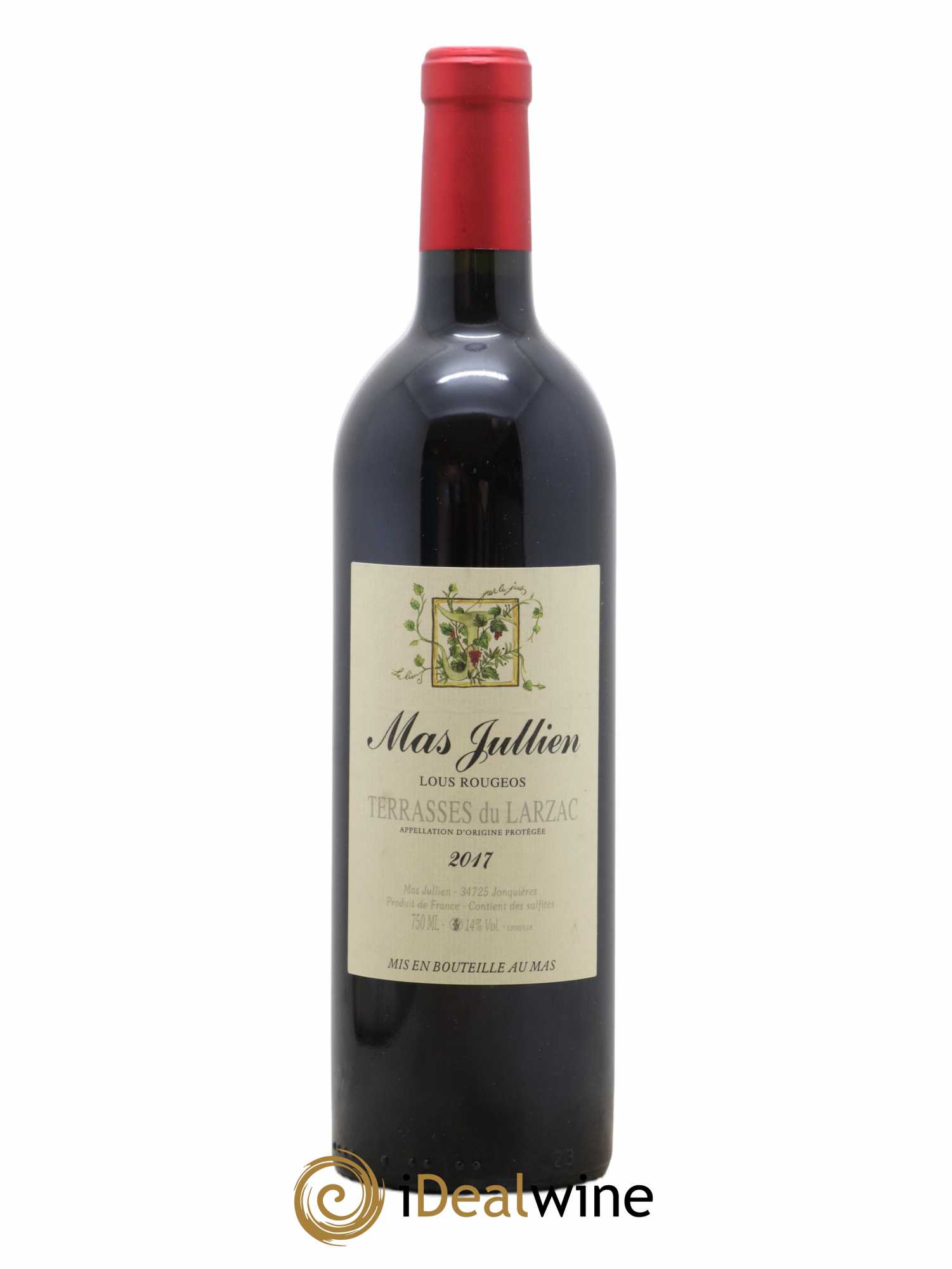 Terrasses du Larzac Mas Jullien Lous Rougeos Olivier Jullien 2017 - Lot de 1 bouteille - 0