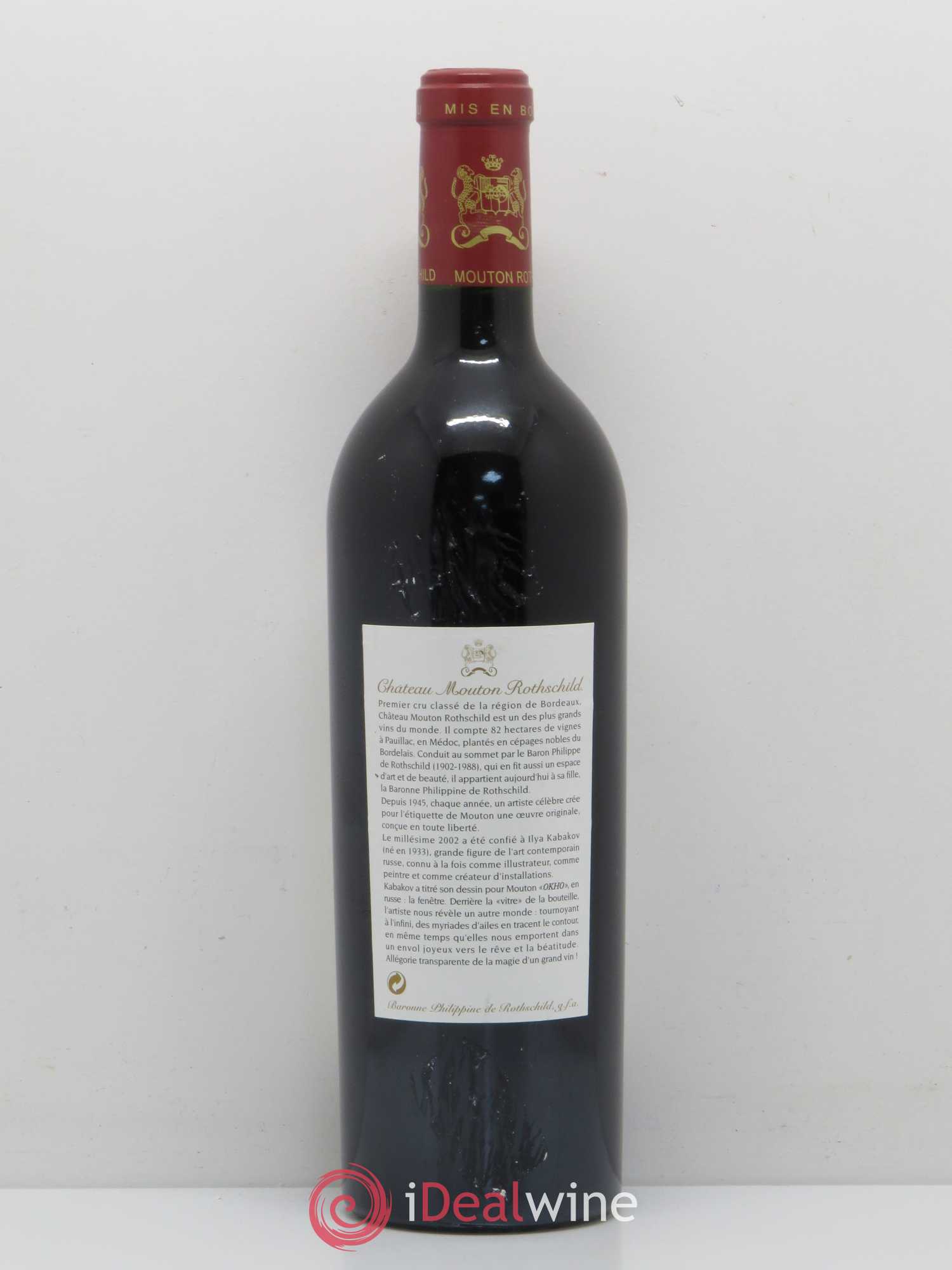 Château Mouton Rothschild 1er Grand Cru Classé 2002 - Lot de 1 bouteille - 1