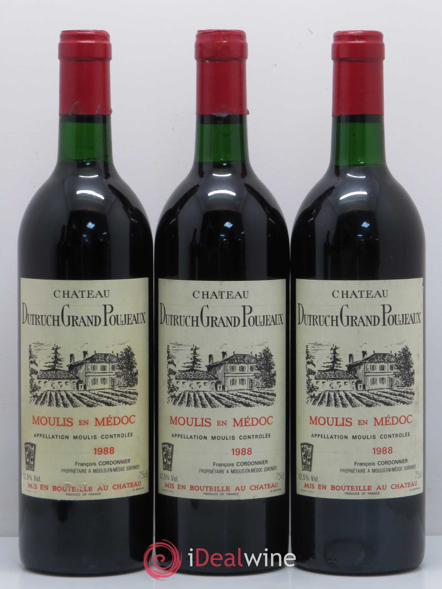 Château Dutruch Grand Poujeaux Cru Bourgeois 1988 - Lot de 6 bouteilles - 1
