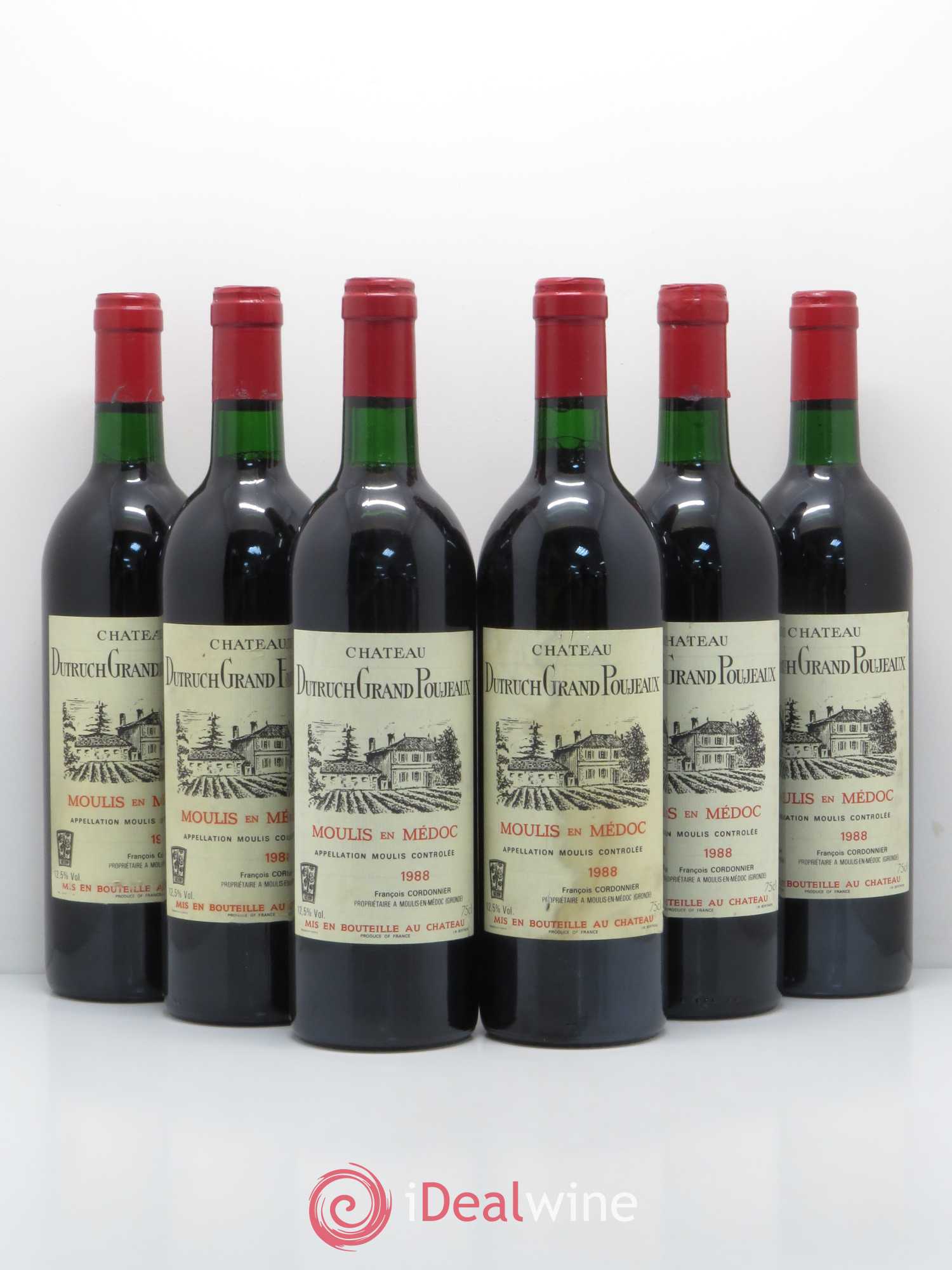 Château Dutruch Grand Poujeaux Cru Bourgeois 1988 - Lot de 6 bouteilles - 0