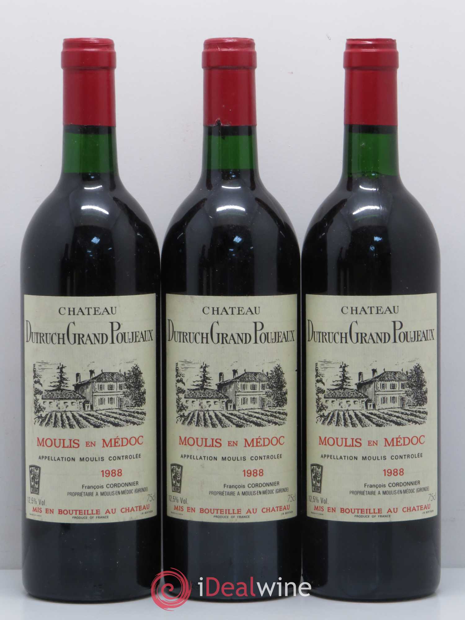 Château Dutruch Grand Poujeaux Cru Bourgeois 1988 - Lot de 5 bouteilles - 1