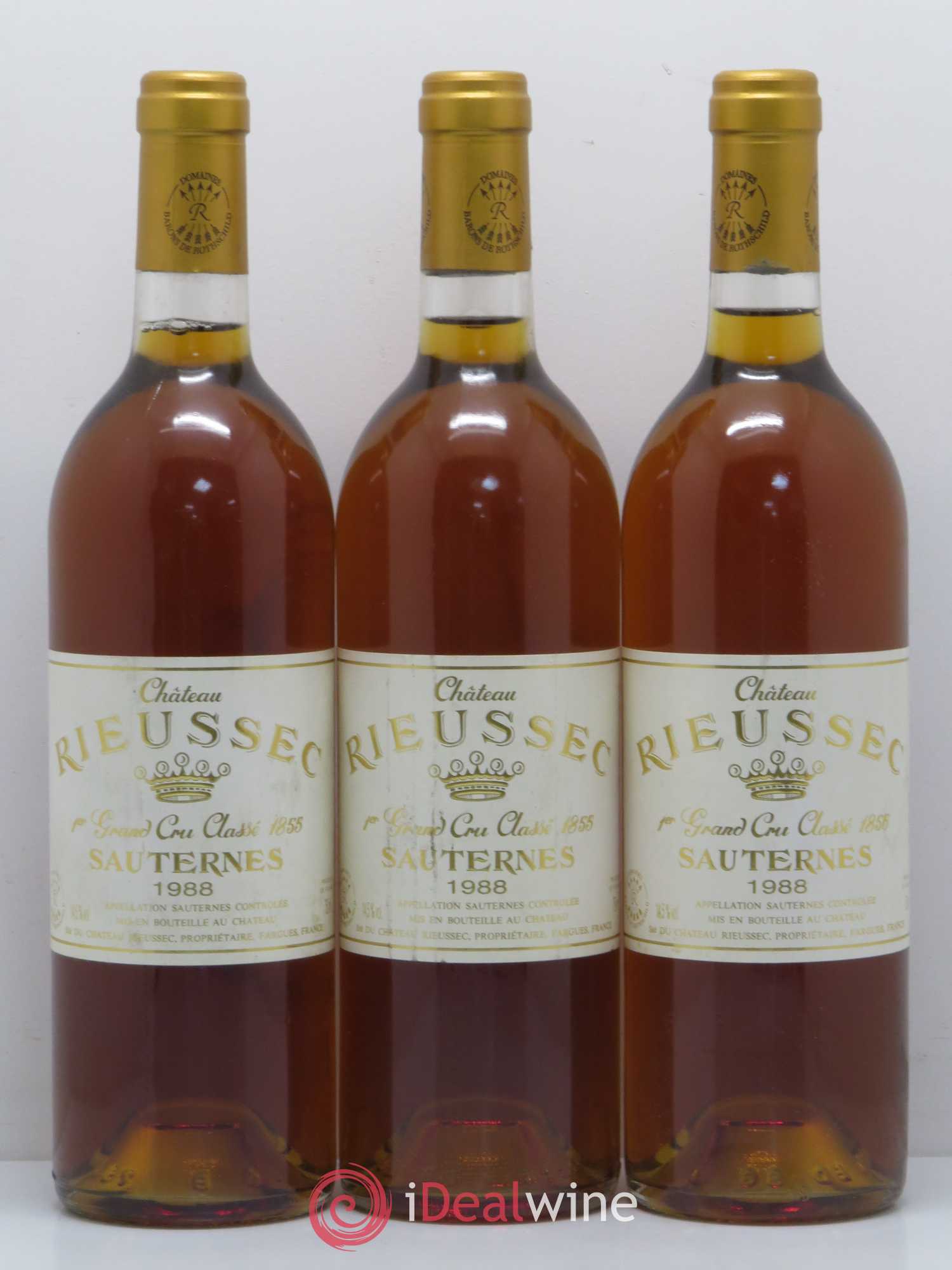 Château Rieussec 1er Grand Cru Classé 1988 - Lotto di 3 bottiglie - 0