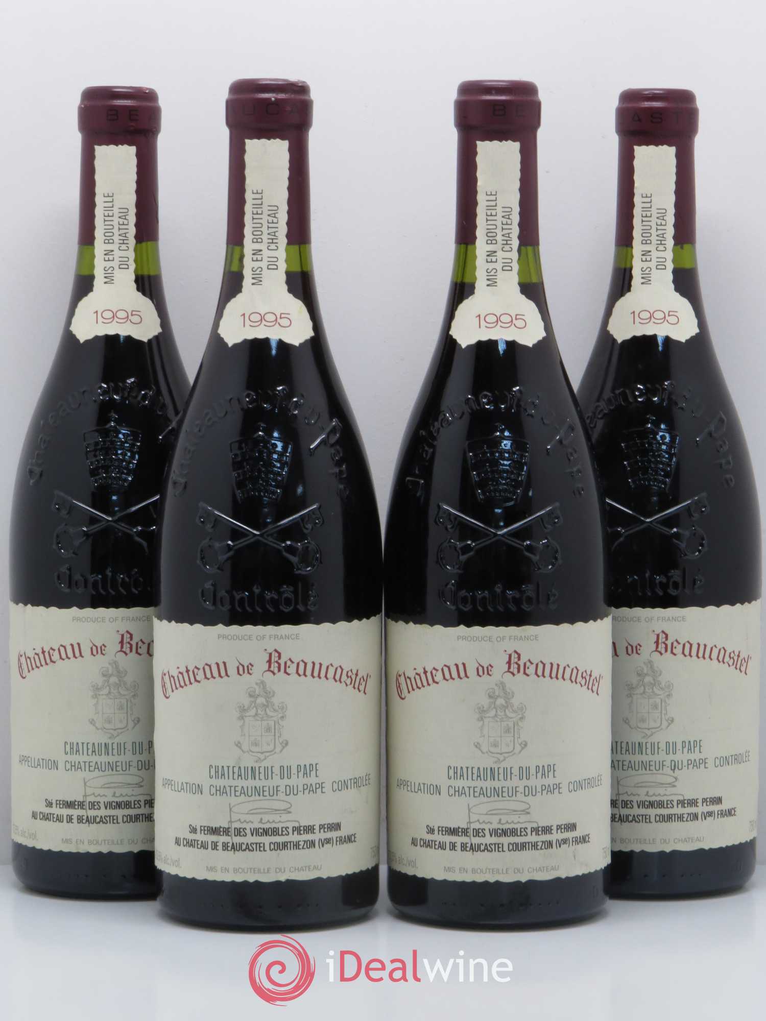 Châteauneuf-du-Pape Château de Beaucastel Famille Perrin 1995 - Lot de 4 bouteilles - 0