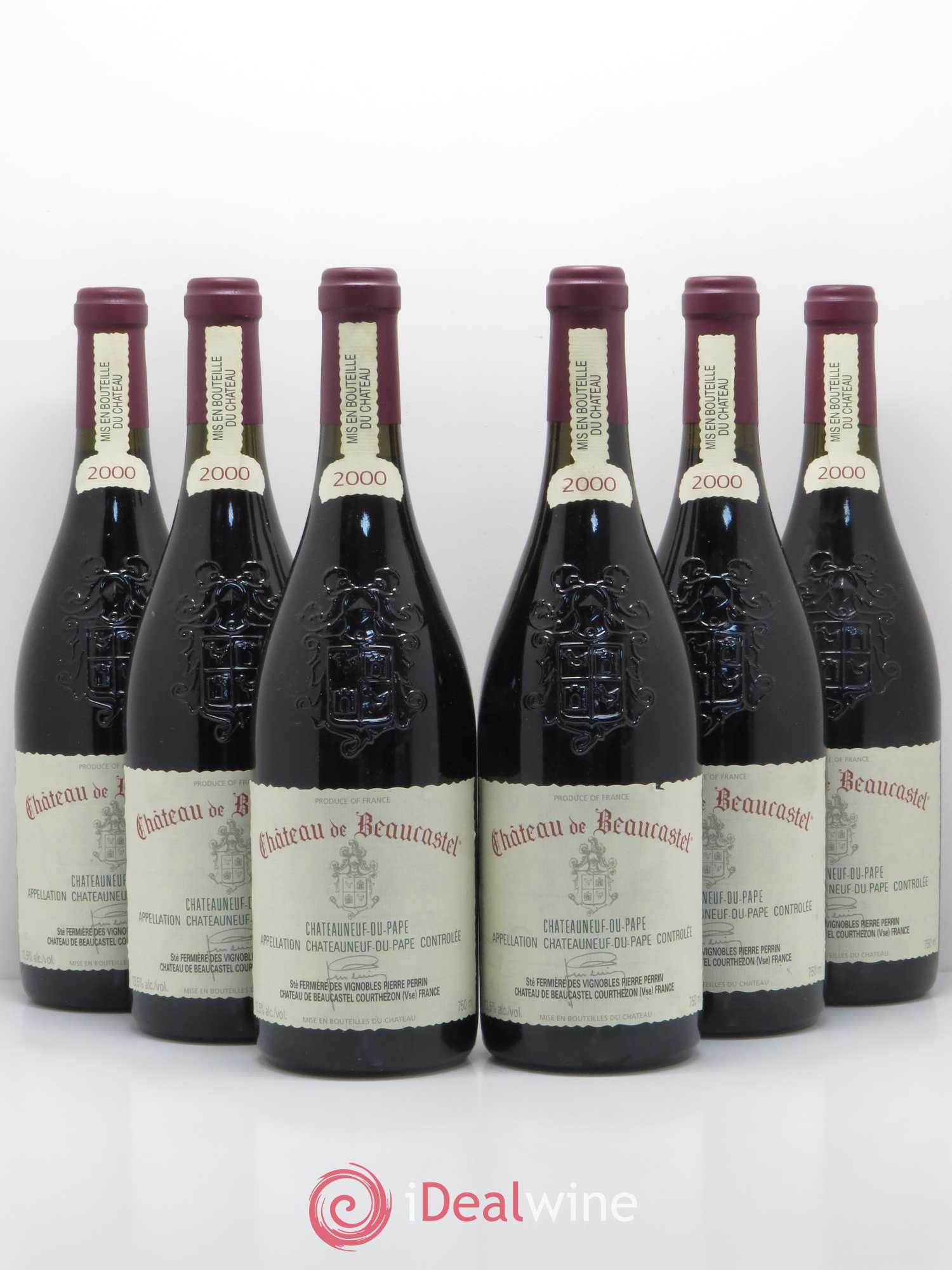 Châteauneuf-du-Pape Château de Beaucastel Famille Perrin 2000 - Lot de 6 bouteilles - 0
