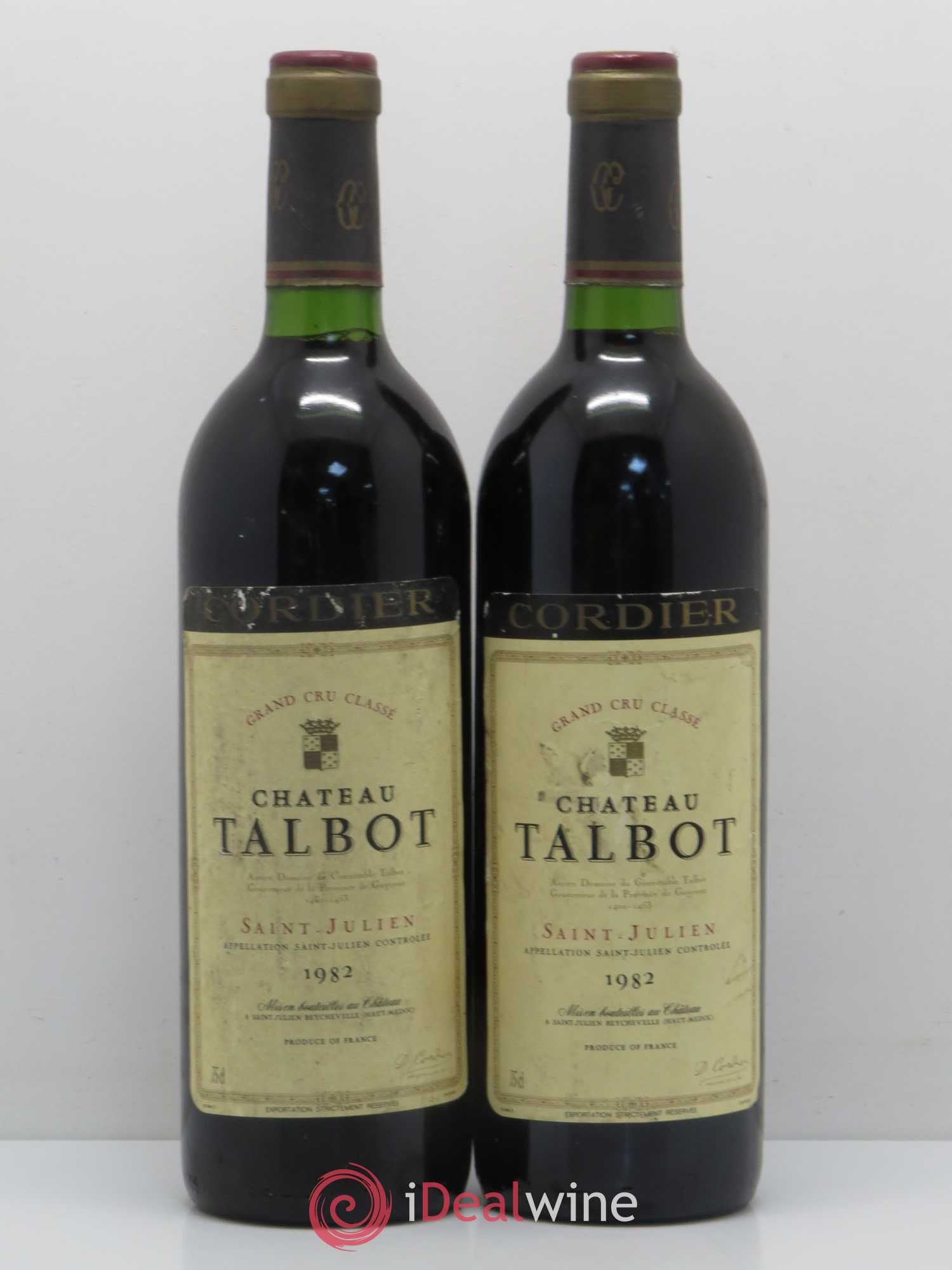 Château Talbot 4ème Grand Cru Classé 1982 - Lot de 2 bouteilles - 0