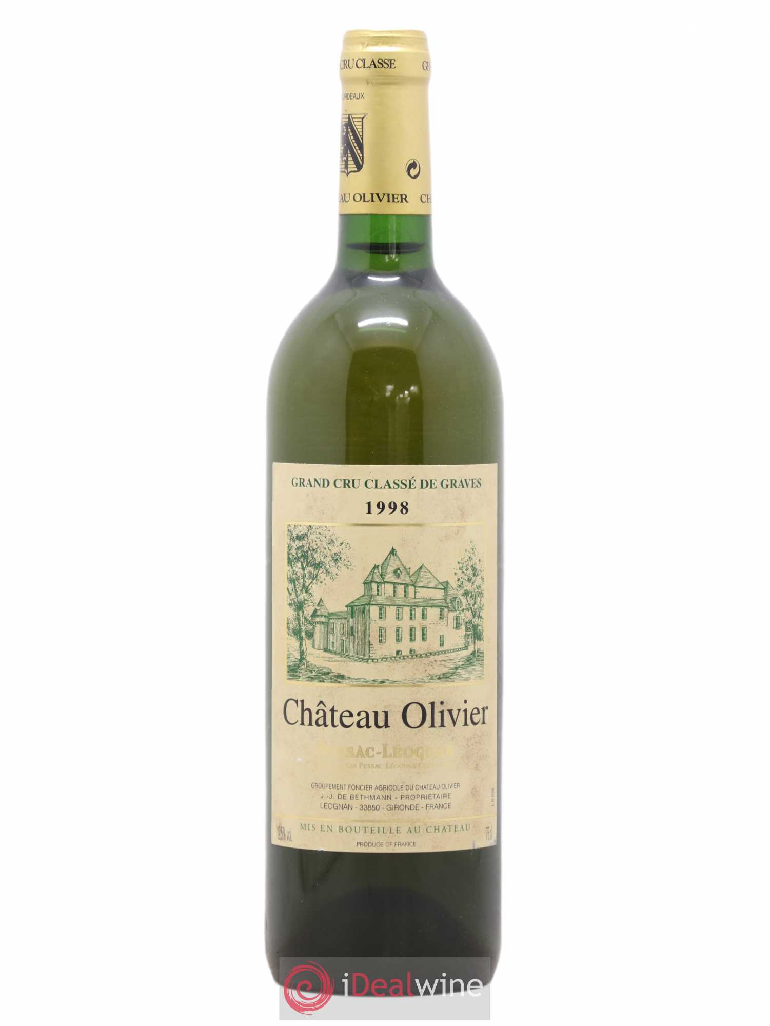 Château Olivier Cru Classé de Graves 1998 - Lot de 1 bouteille - 0