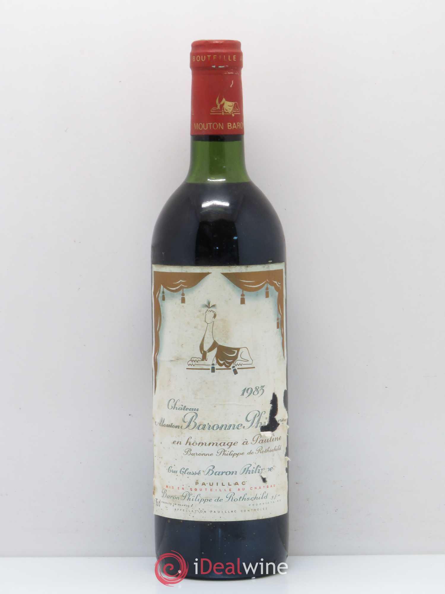 Château d' Armailhac - Mouton Baron(ne) Philippe 5ème Grand Cru Classé 1983 - Lot de 1 bouteille - 0