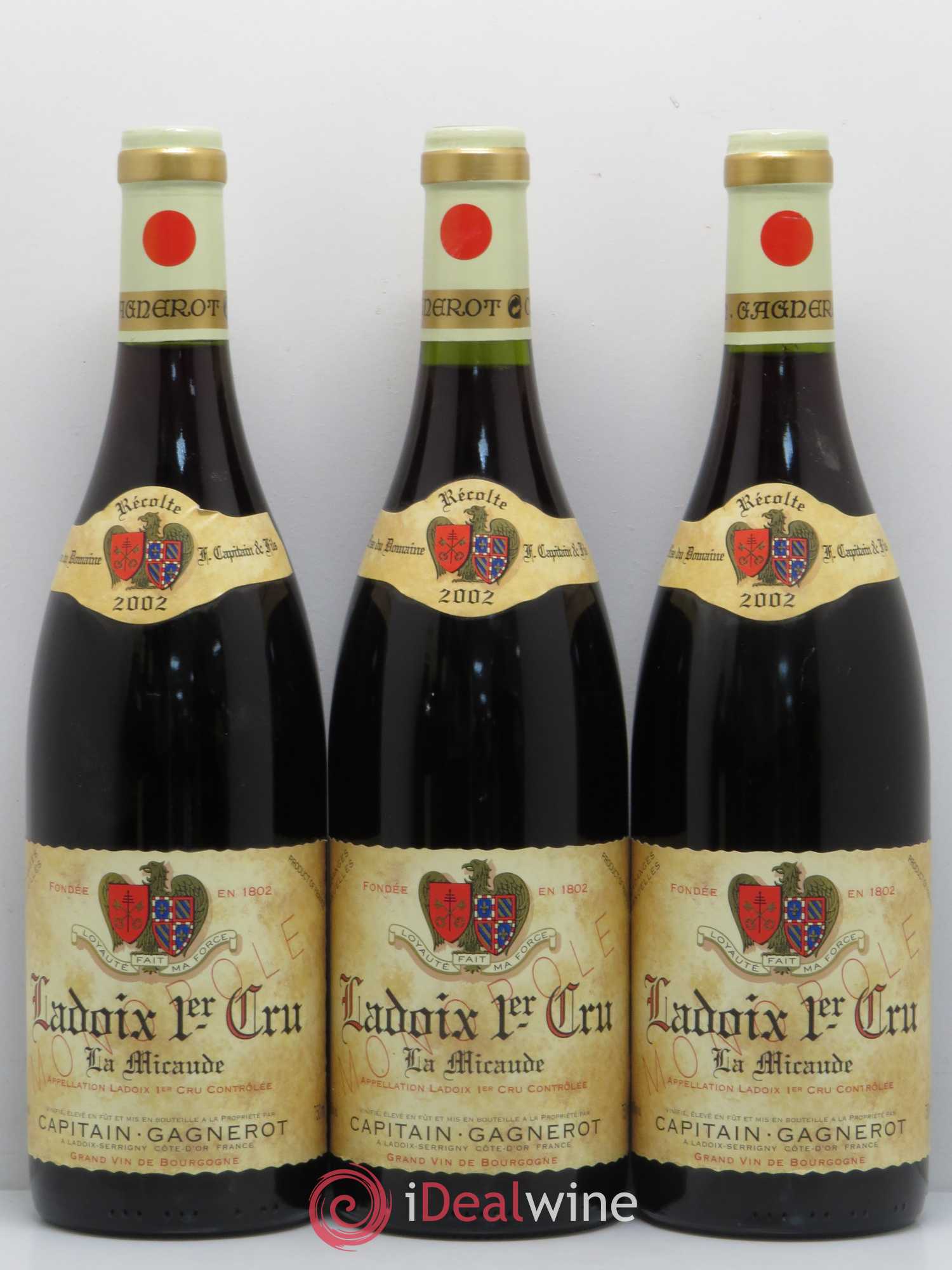 Ladoix 1er Cru La micaude Capitain Gagnerot 2002 - Posten von 6 Flaschen - 1