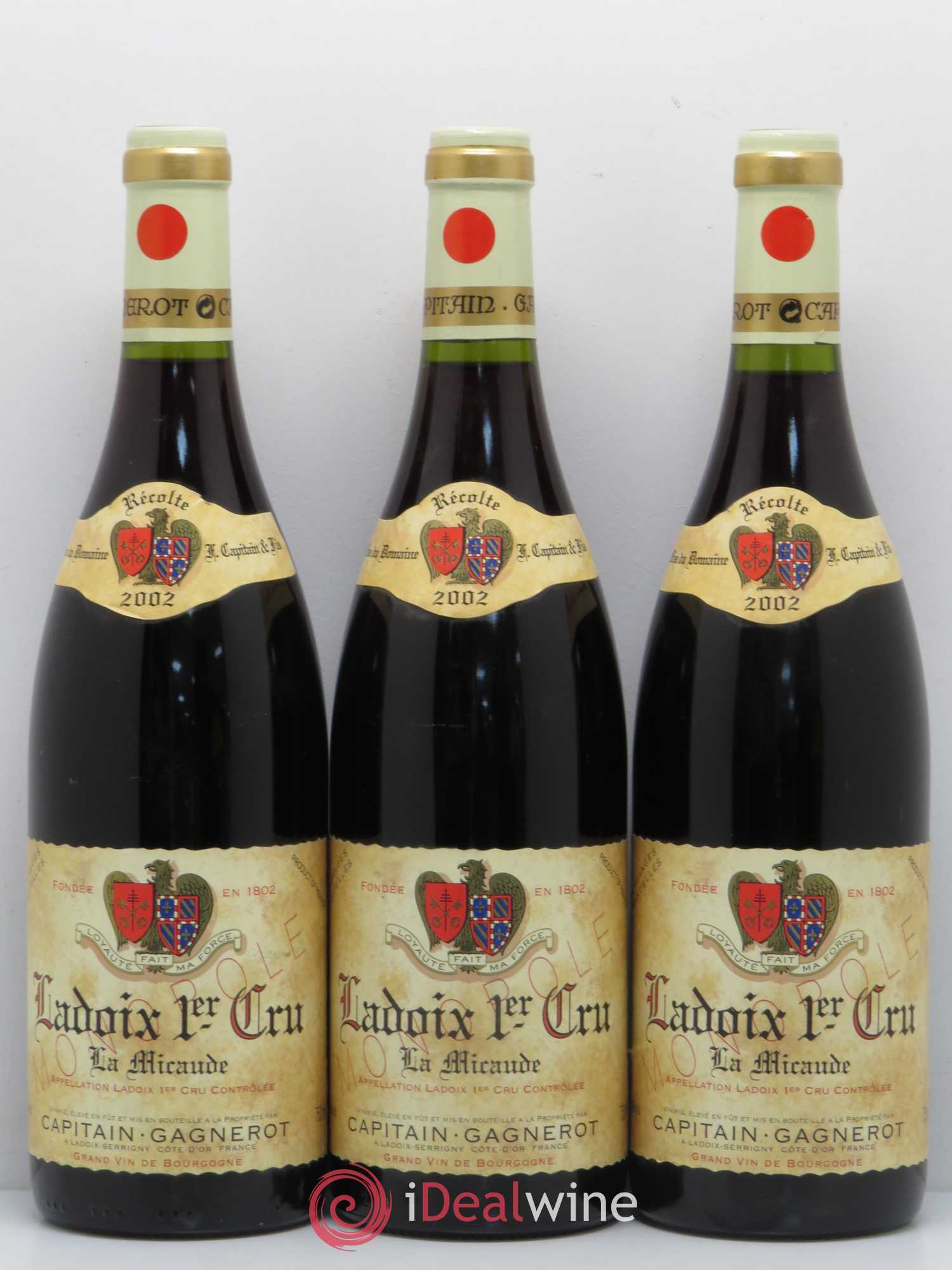 Ladoix 1er Cru La micaude Capitain Gagnerot 2002 - Posten von 6 Flaschen - 2