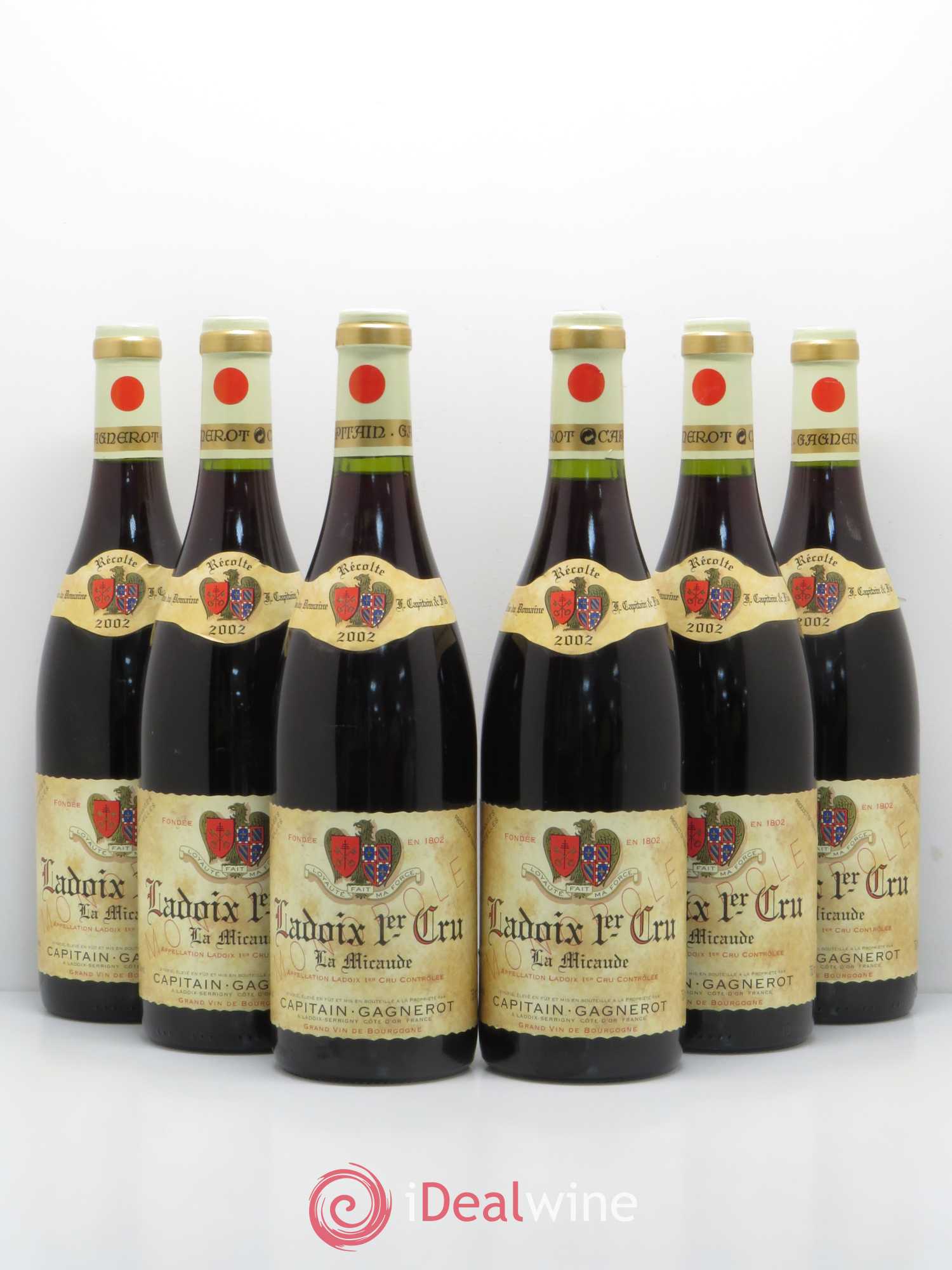 Ladoix 1er Cru La micaude Capitain Gagnerot 2002 - Posten von 6 Flaschen - 0