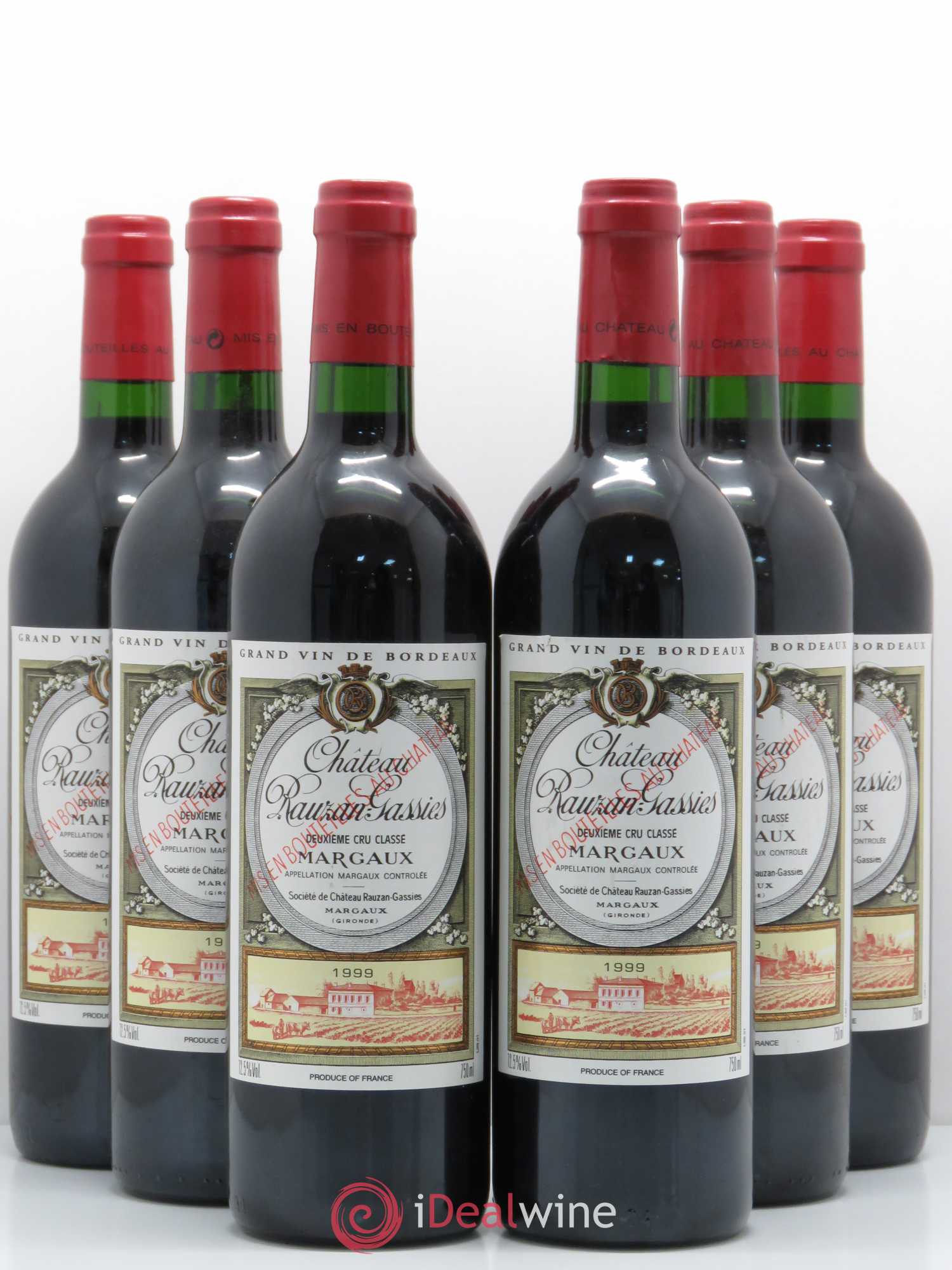 Château Rauzan-Gassies 2ème Grand Cru Classé 1999 - Lot de 6 bouteilles - 0