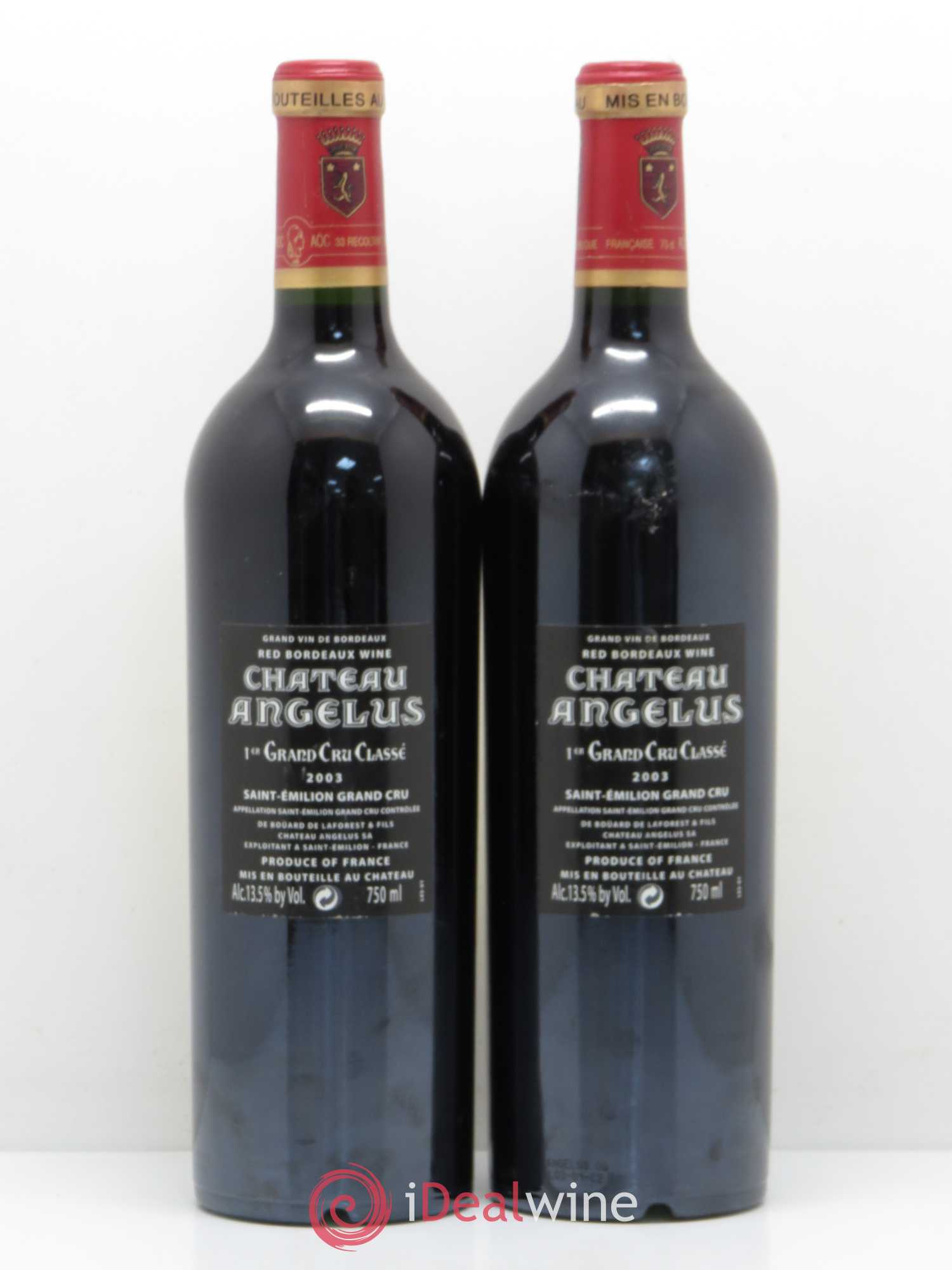 Château Angélus 1er Grand Cru Classé A 2003 - Lot de 2 bouteilles - 1