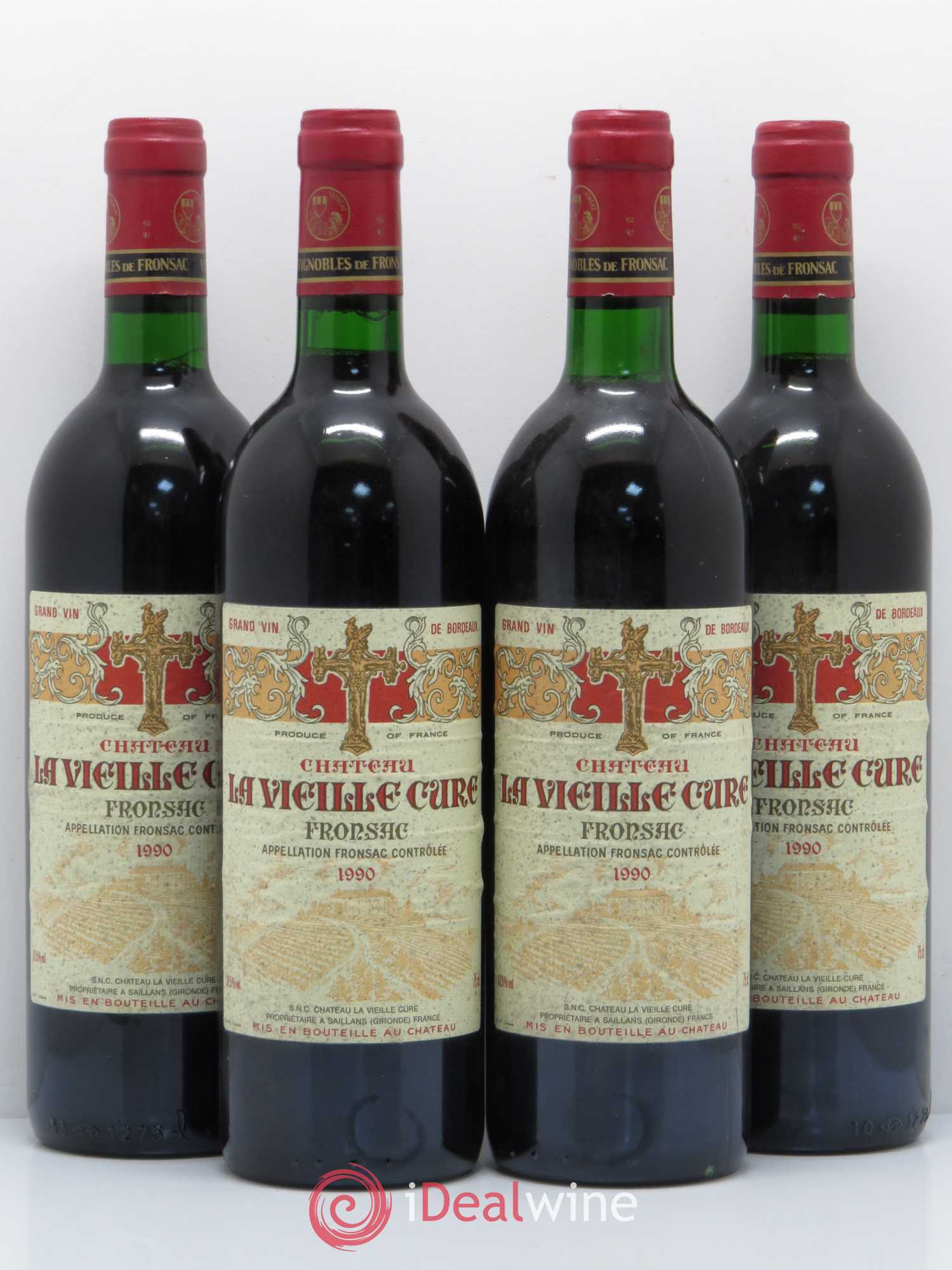 Château La Vieille Cure 1990 - Lot de 4 bouteilles - 0