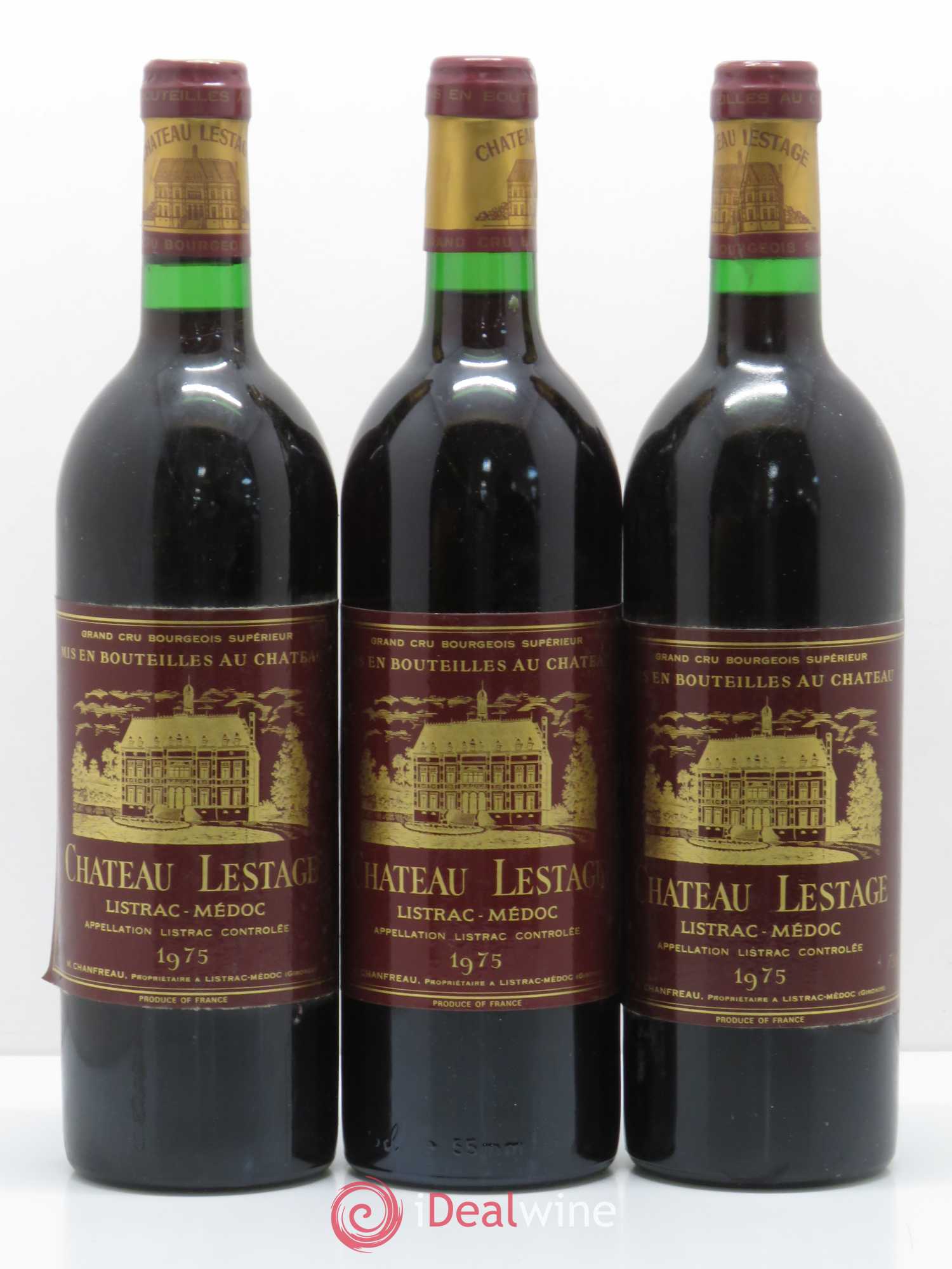 Château Lestage Cru Bourgeois 1975 - Lot de 3 bouteilles - 0