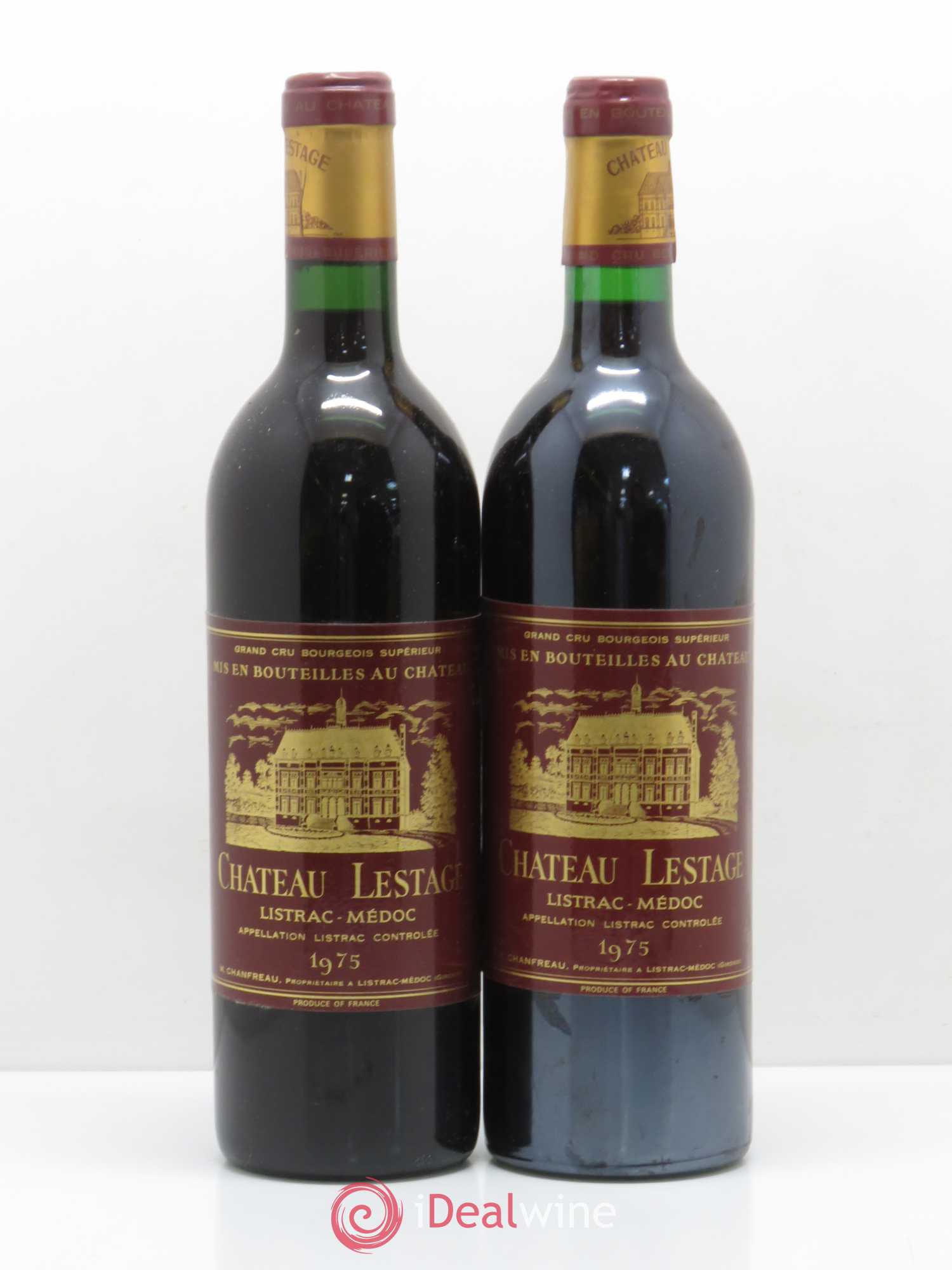 Château Lestage Cru Bourgeois 1975 - Lot de 2 bouteilles - 0