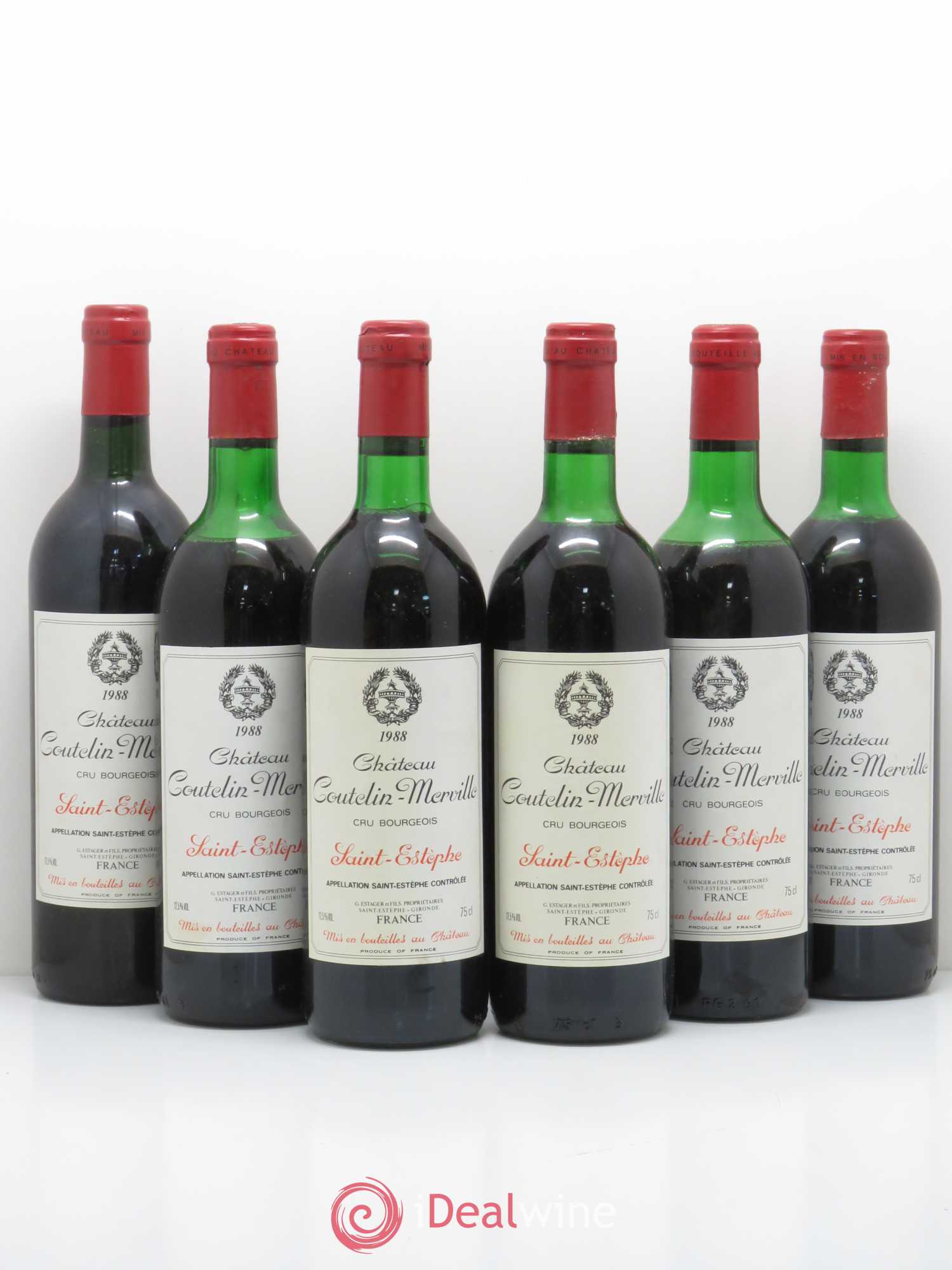 Château Coutelin-Merville Cru Bourgeois 1988 - Lot de 6 bouteilles - 0