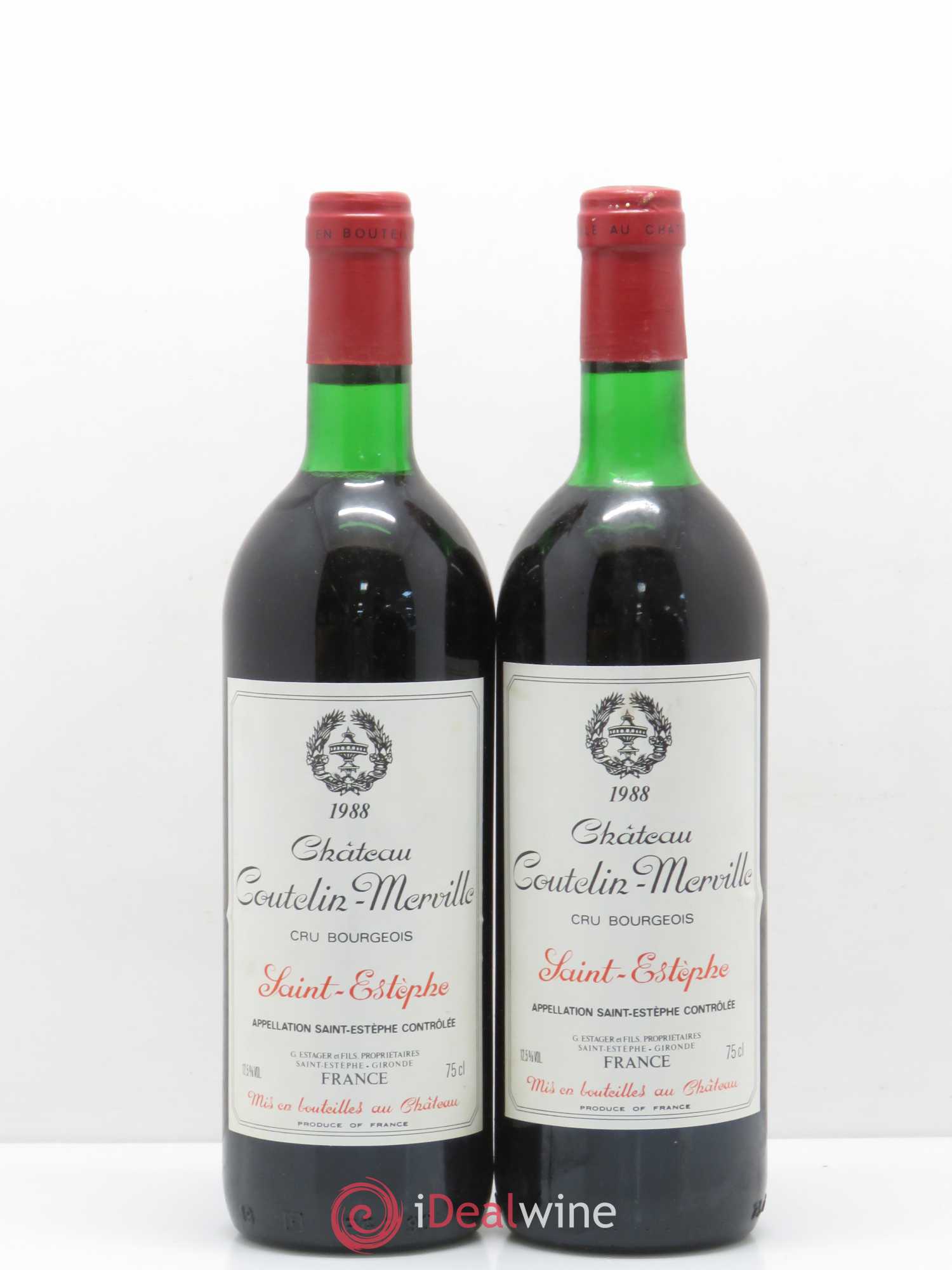 Château Coutelin-Merville Cru Bourgeois 1988 - Lot de 2 bouteilles - 0