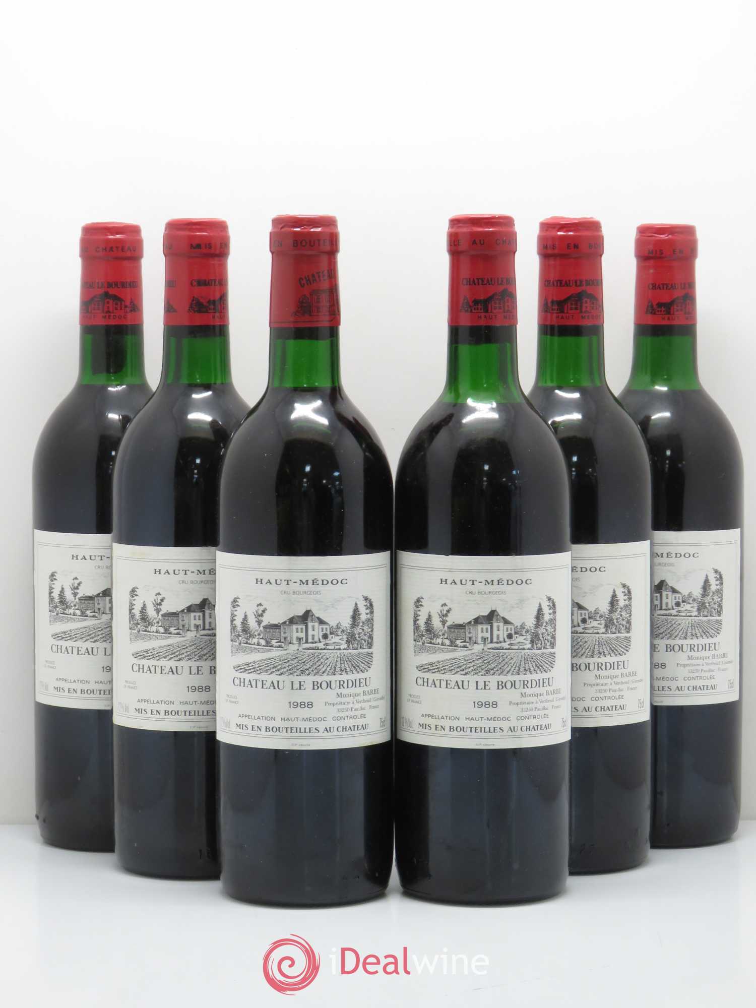 Château le Bourdieu Cru Bourgeois 1988 - Lot de 6 bouteilles - 0